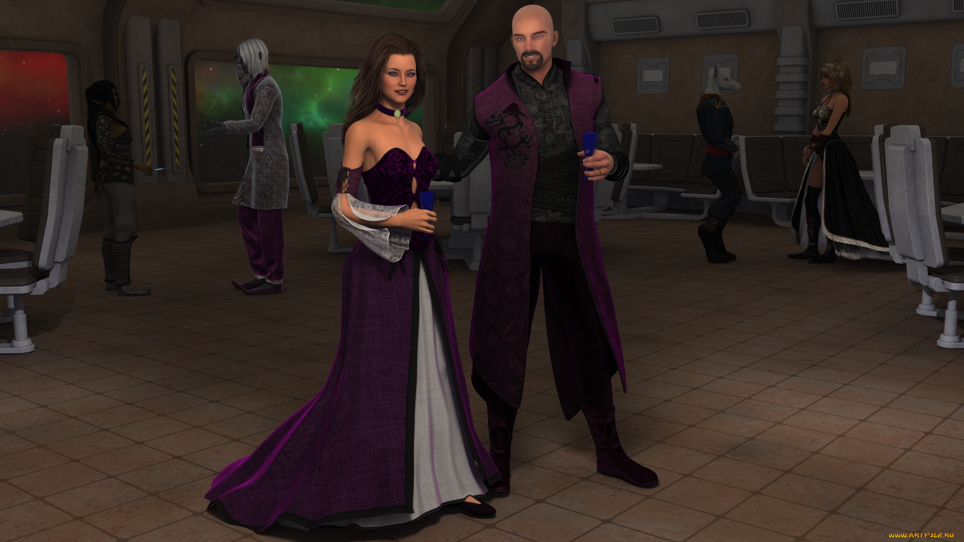 3д, графика, фантазия, , fantasy, фон, взгляд, девушка