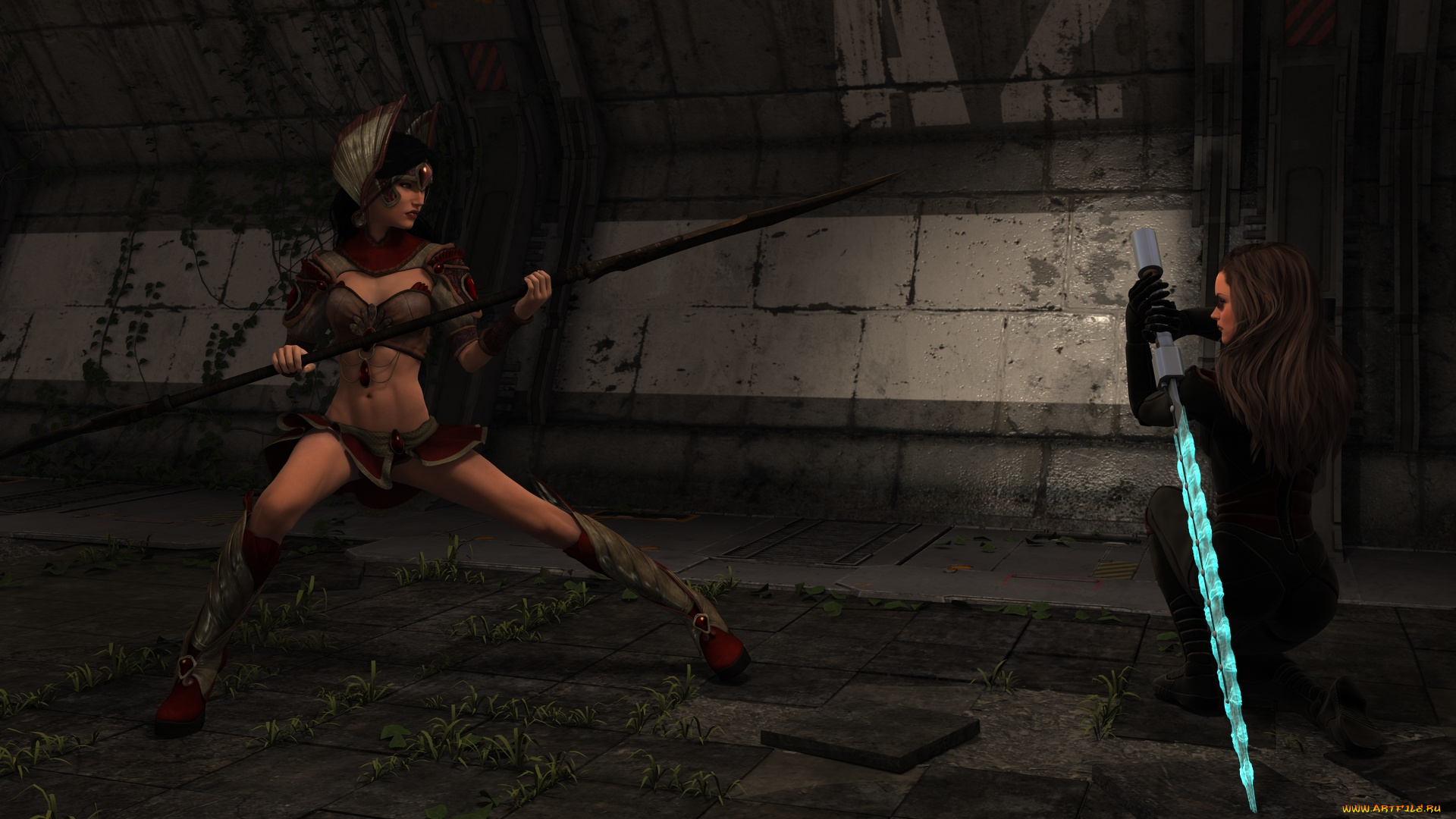 3д, графика, фантазия, , fantasy, взгляд, девушки, фон