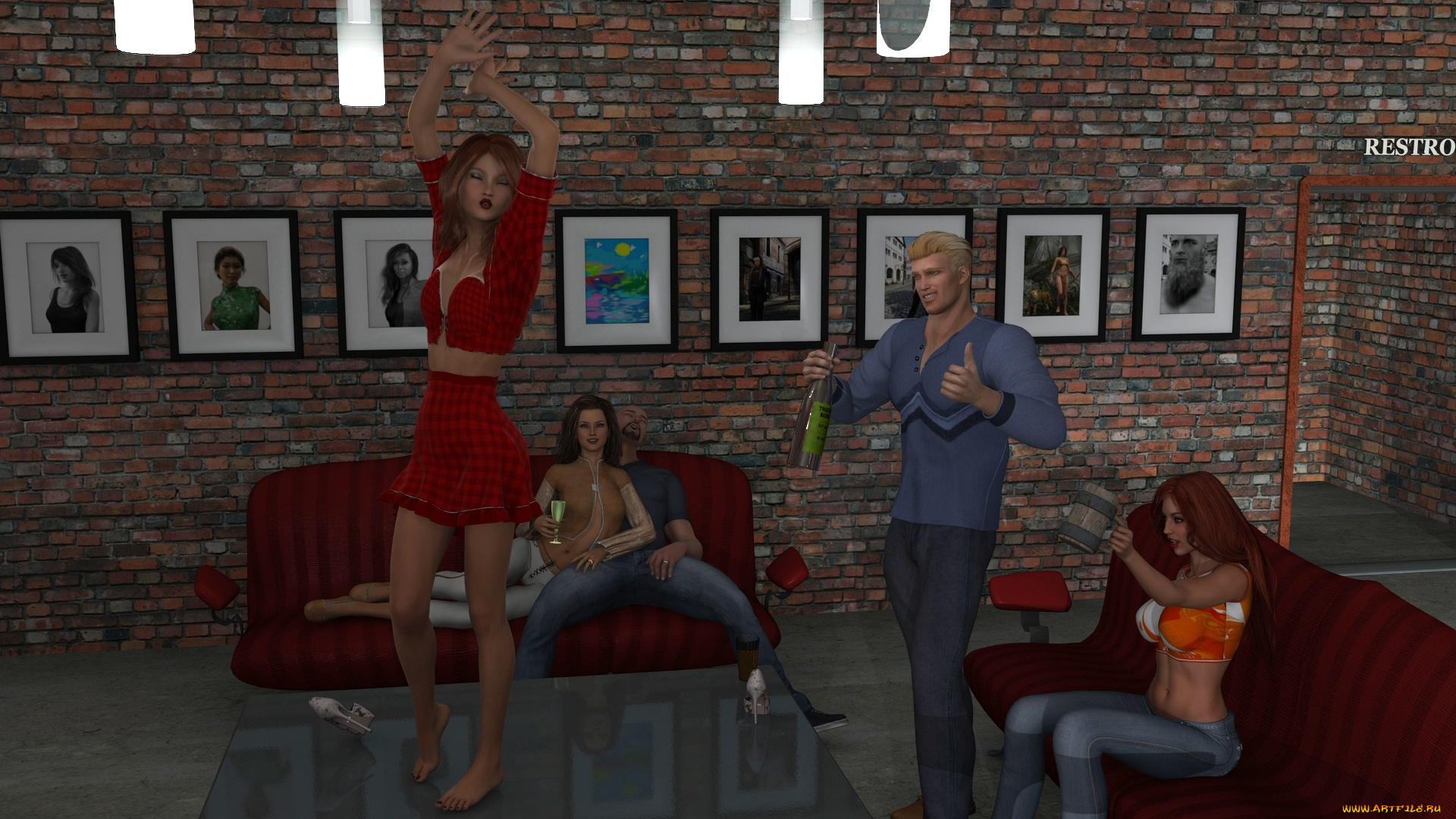 3д, графика, люди, , people, фон, девушки, взгляд