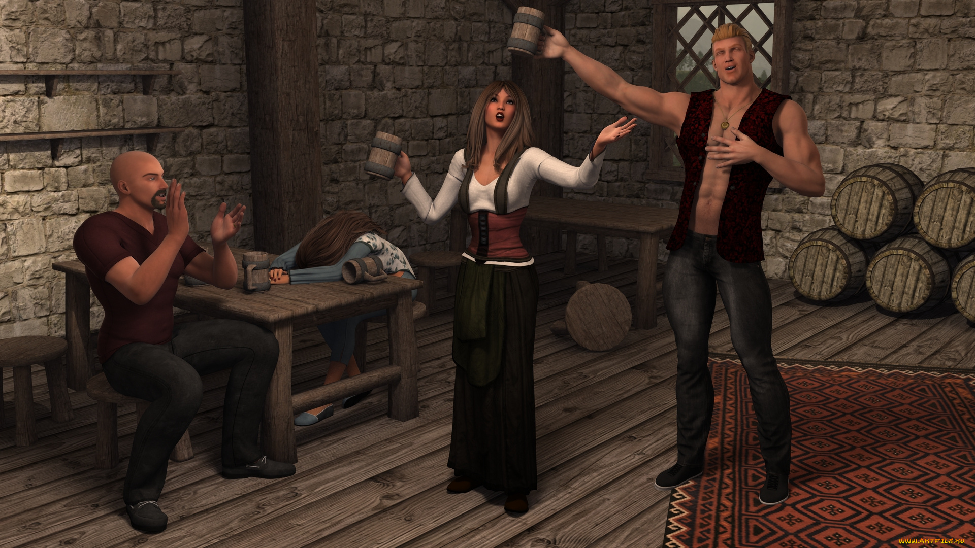 3д, графика, люди, , people, взгляд, девушка, фон