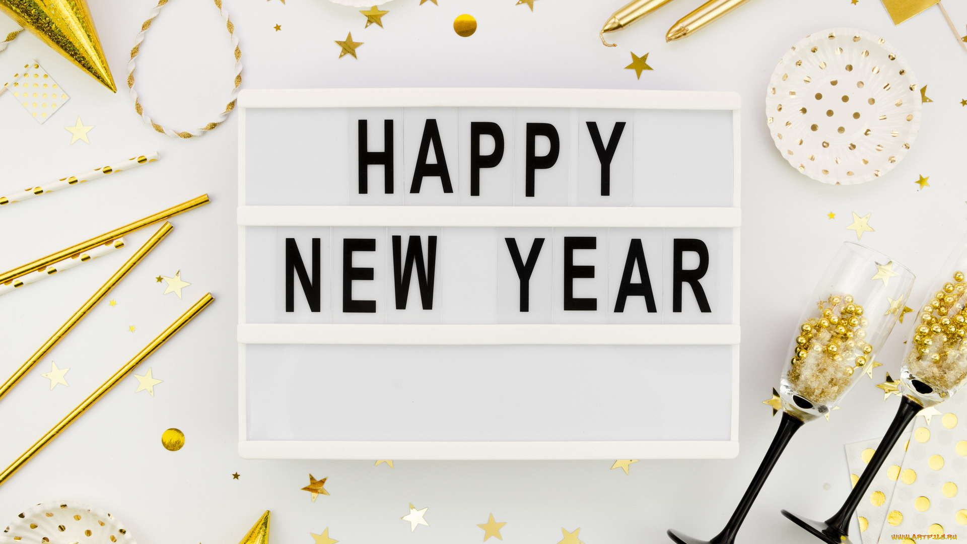 праздничные, -, разное, , новый, год, пожелание, надпись, бусы, бокалы