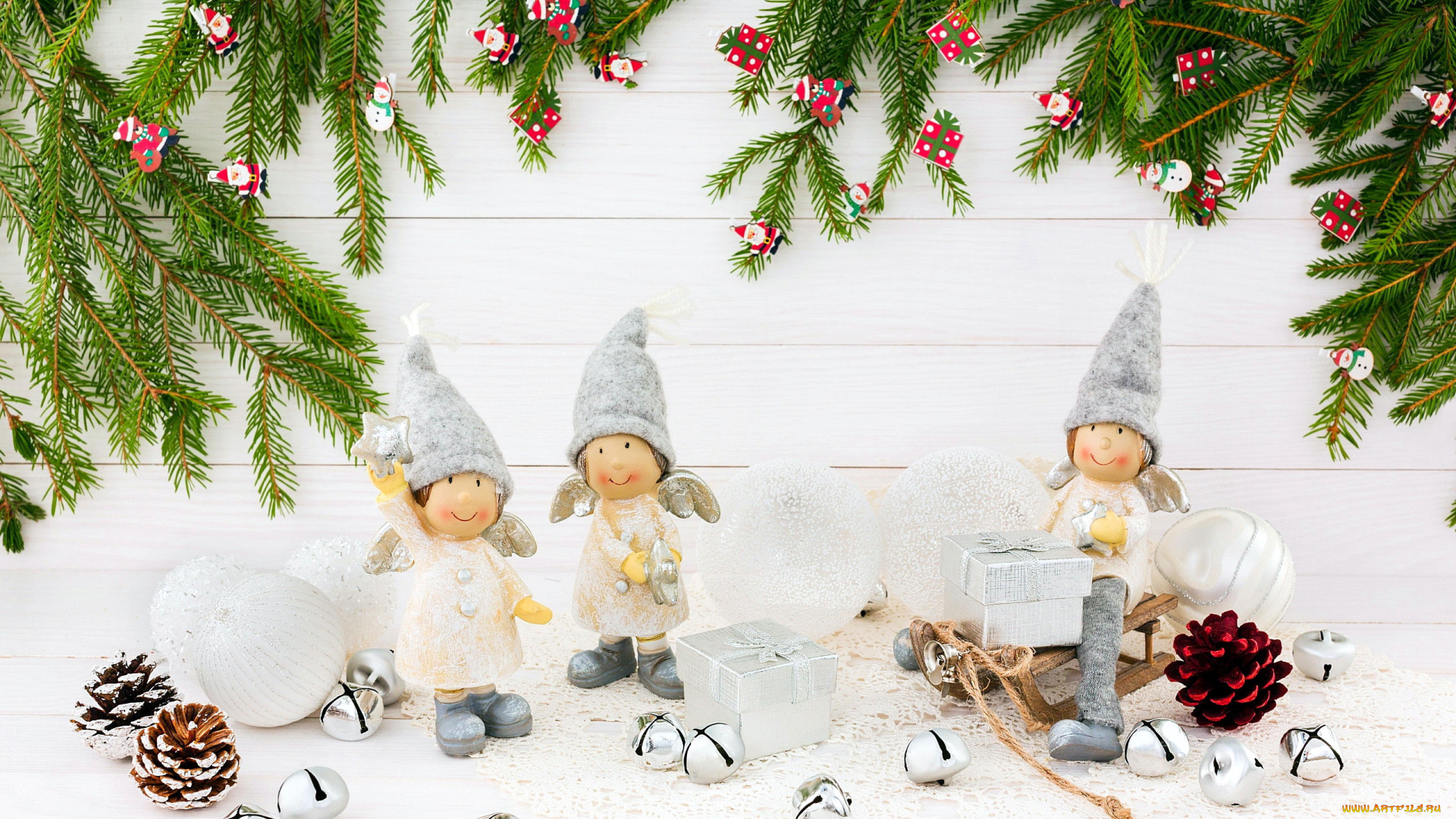 праздничные, фигурки, шарики, ангелы, шишки