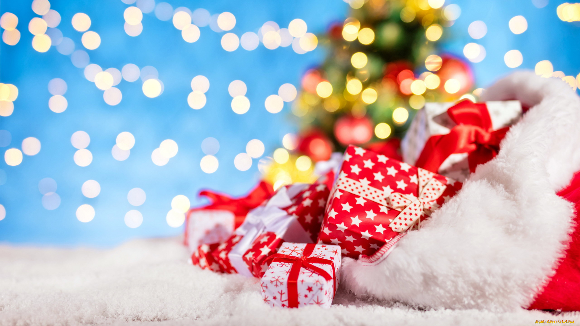 праздничные, подарки, и, коробочки, подарки, банты, мешок