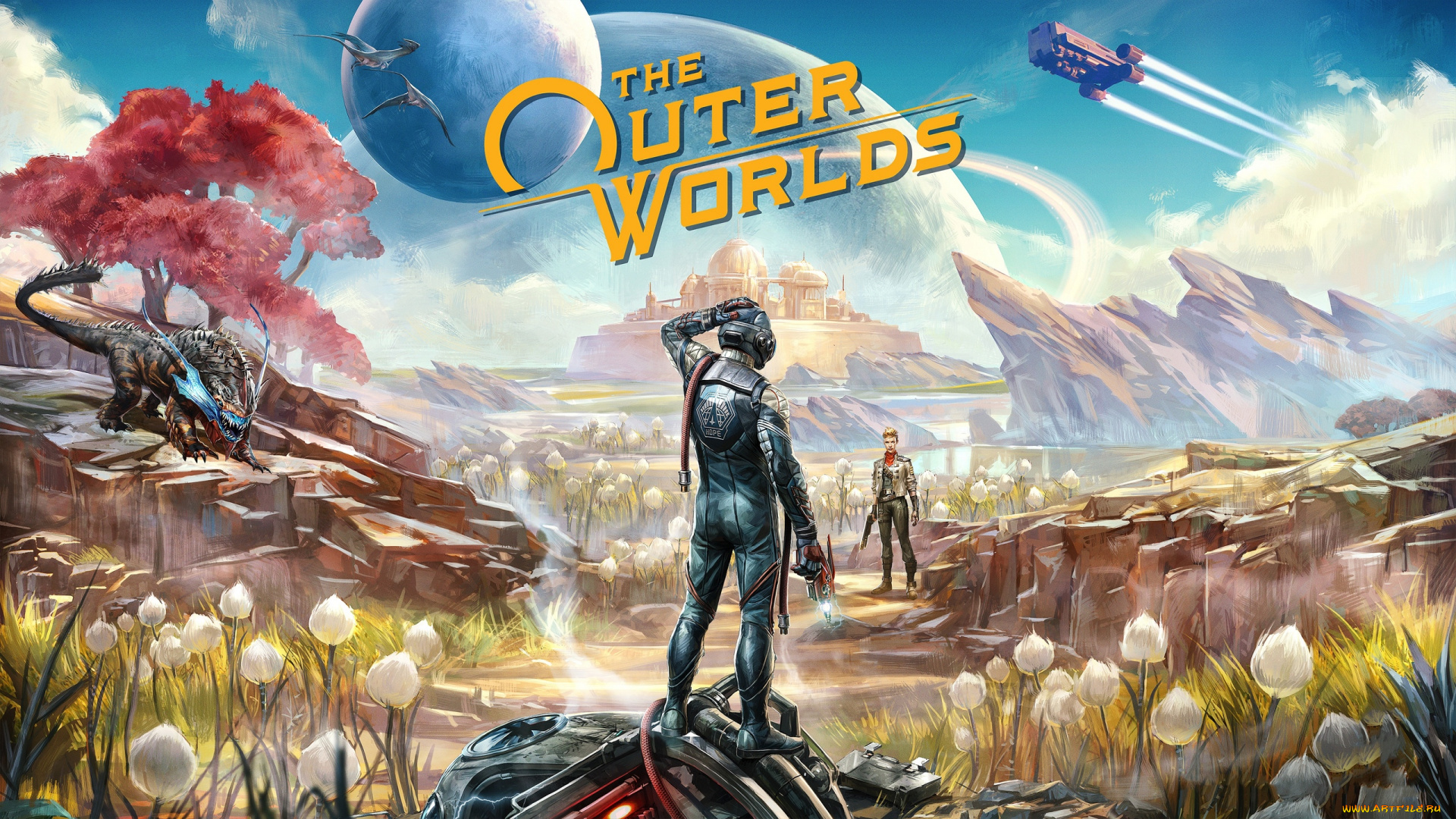 the, outer, worlds, , 2019, видео, игры, ---другое, постер, ролевая, игра, ps4, xbox, one, the, outer, worlds, вид, от, первого, лица, obsidian, entertainment