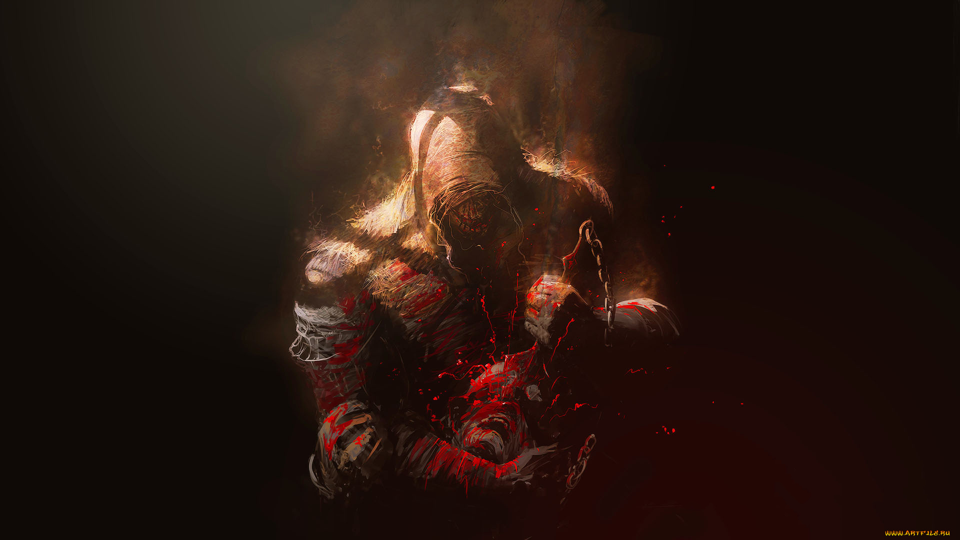 видео, игры, mortal, kombat, x, капюшон, фон, кровь, существо