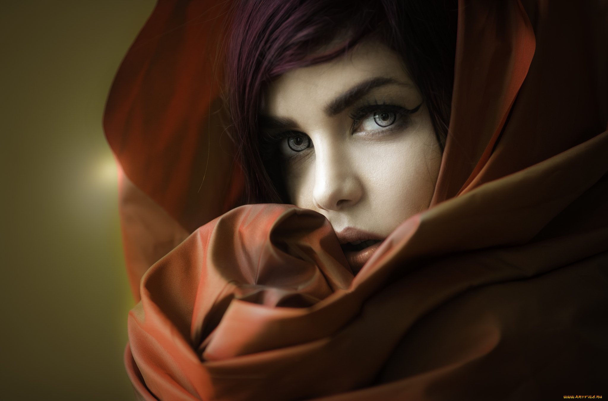 девушки, -unsort, , лица, , портреты, платок, портрет, лицо, красотка, модель, девушка