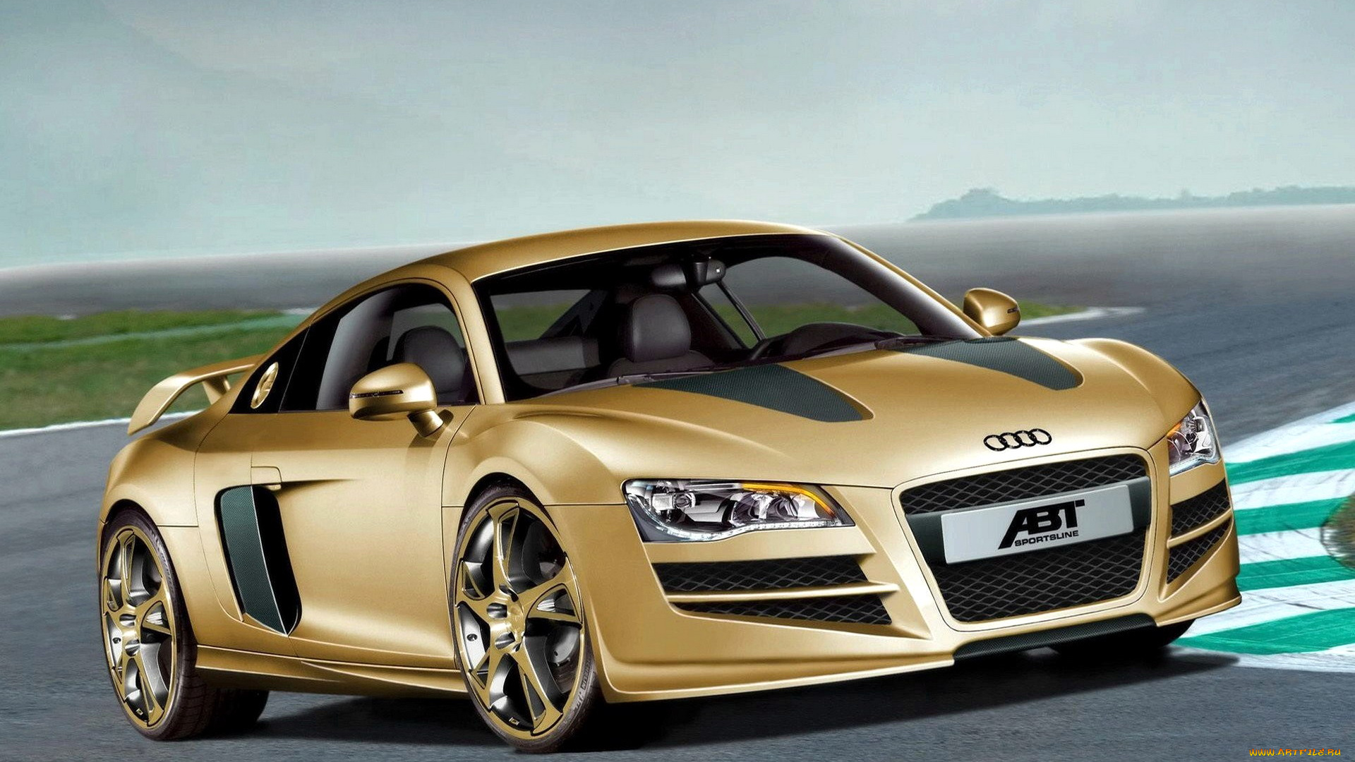 автомобили, audi, ауди, золотистая, трасса