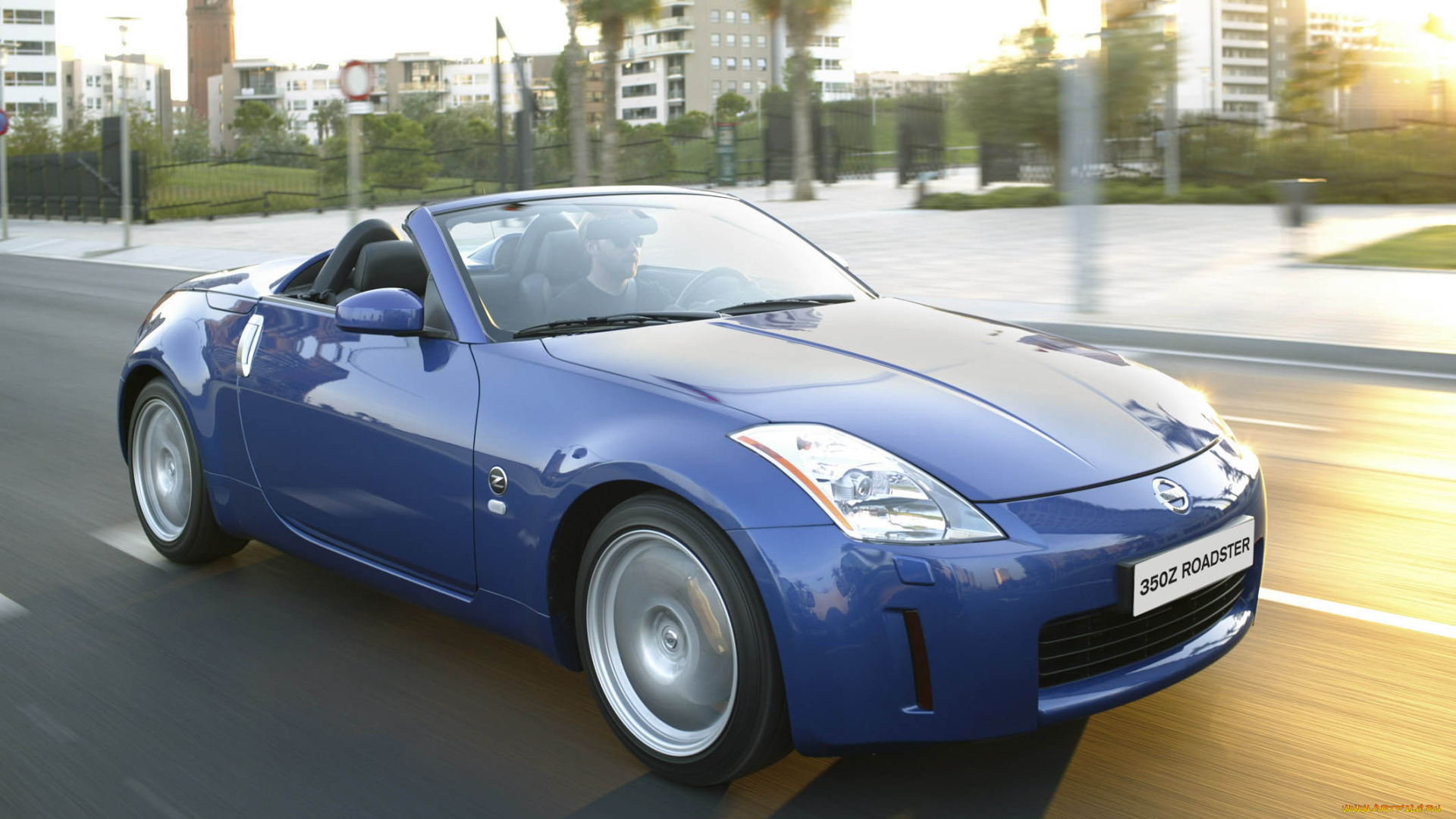 автомобили, nissan, datsun, ниссан, родстер, синий, скорость, город