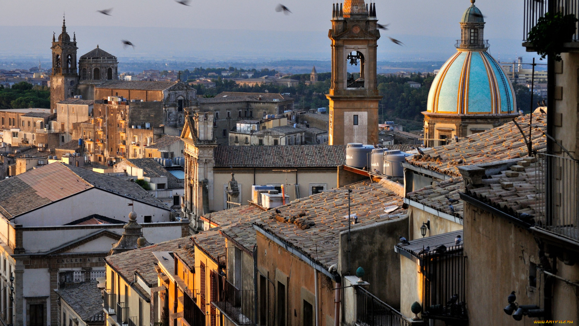 caltagirone, sicily, italy, города, -, панорамы
