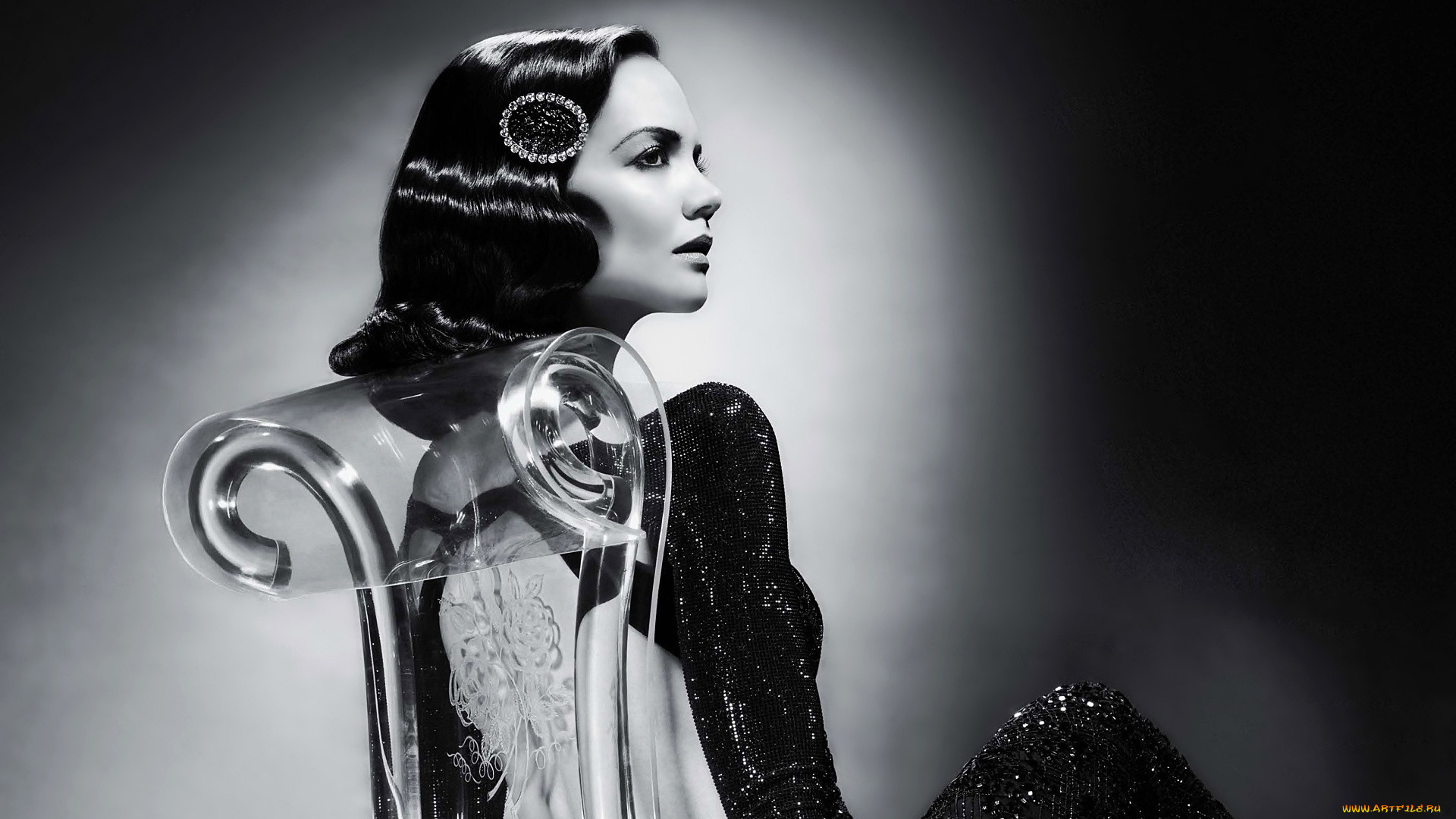 девушки, katie, holmes, монохром