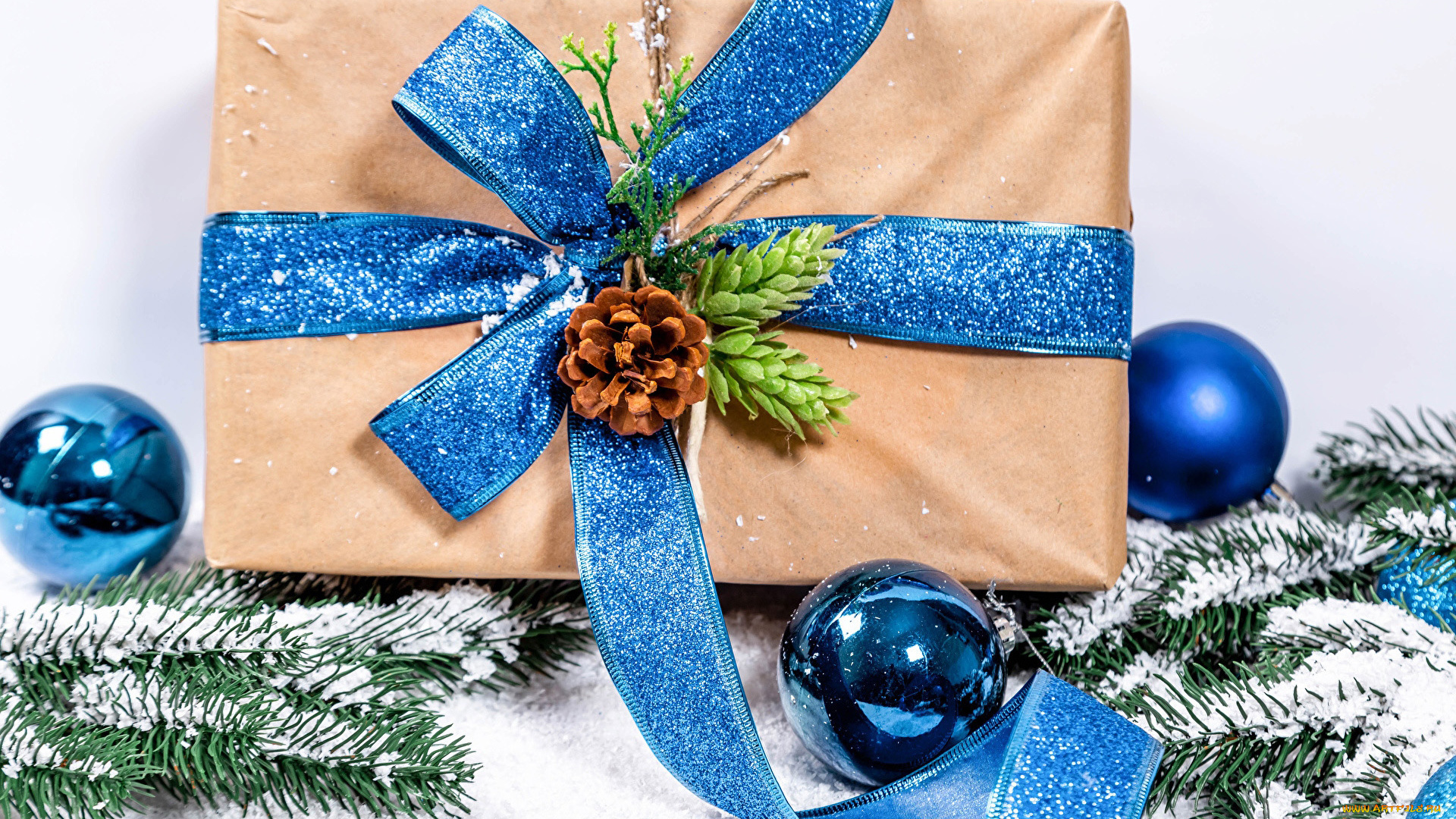 праздничные, подарки, и, коробочки, шишка, подарок, лента, бант, шарики