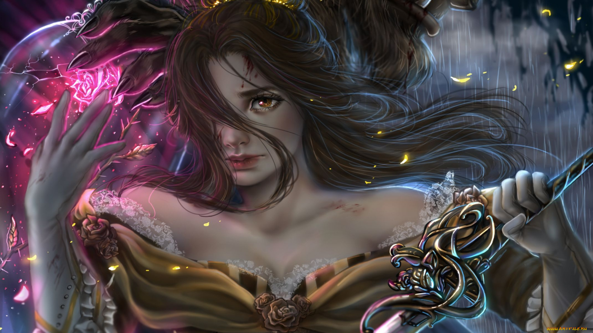 рисованное, кино, , мультфильмы, красавица, чудовище, магия, меч