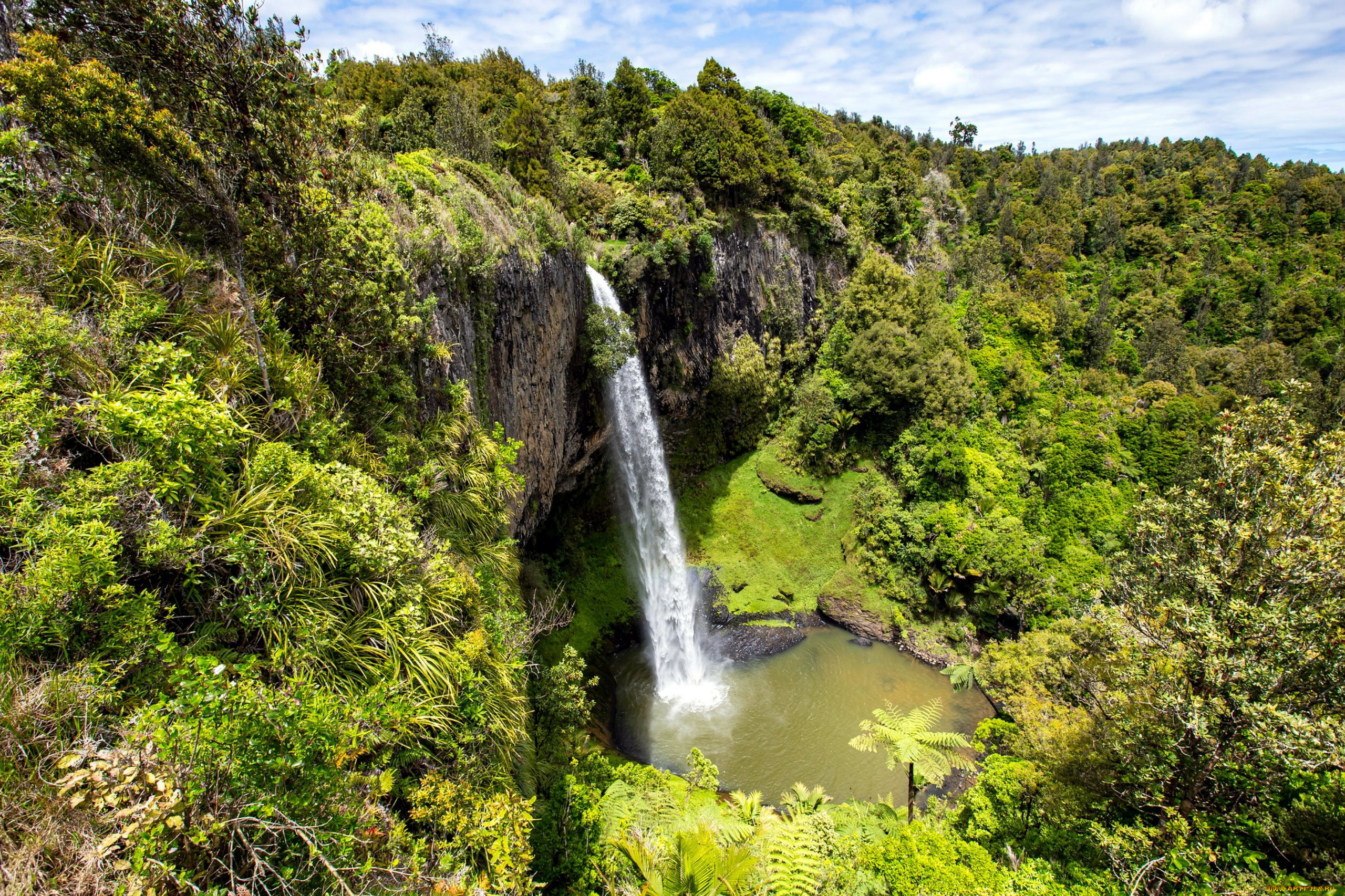 bridal, veil, falls, new, zealand, природа, водопады, bridal, veil, falls, new, zealand