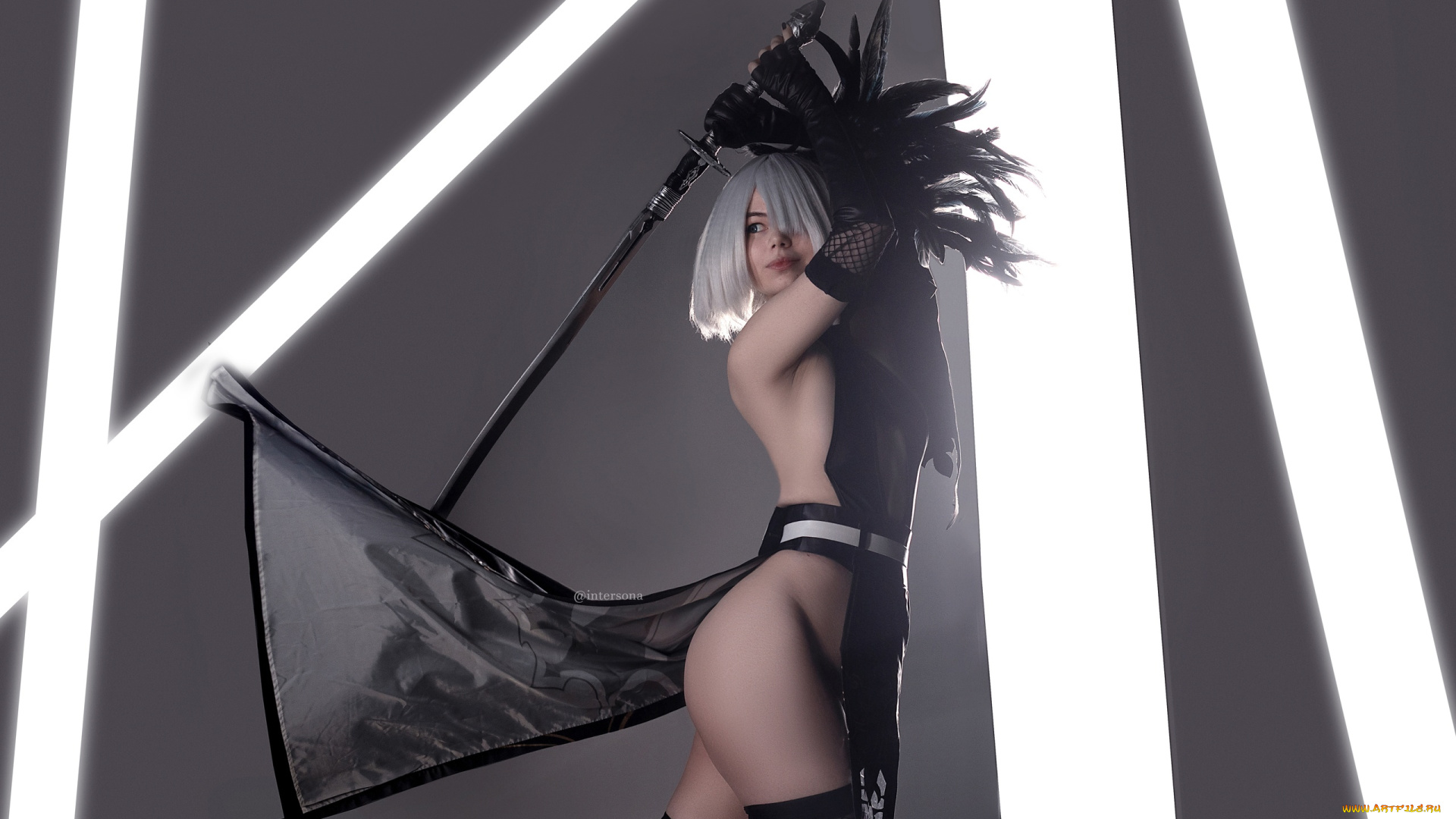 девушки, -, креатив, , косплей, костюм, образ, меч, intersona