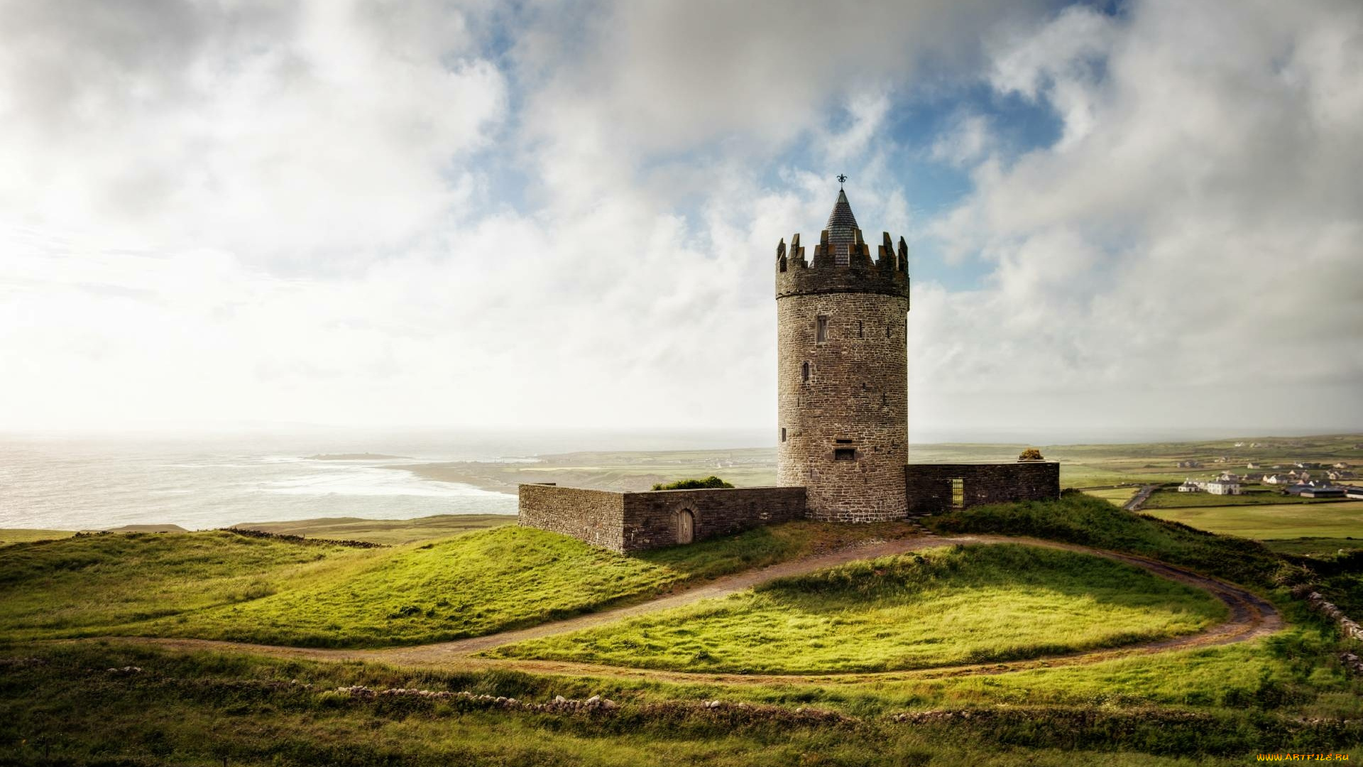 города, -, дворцы, , замки, , крепости, замок, дунагор, ирландия, архитектура