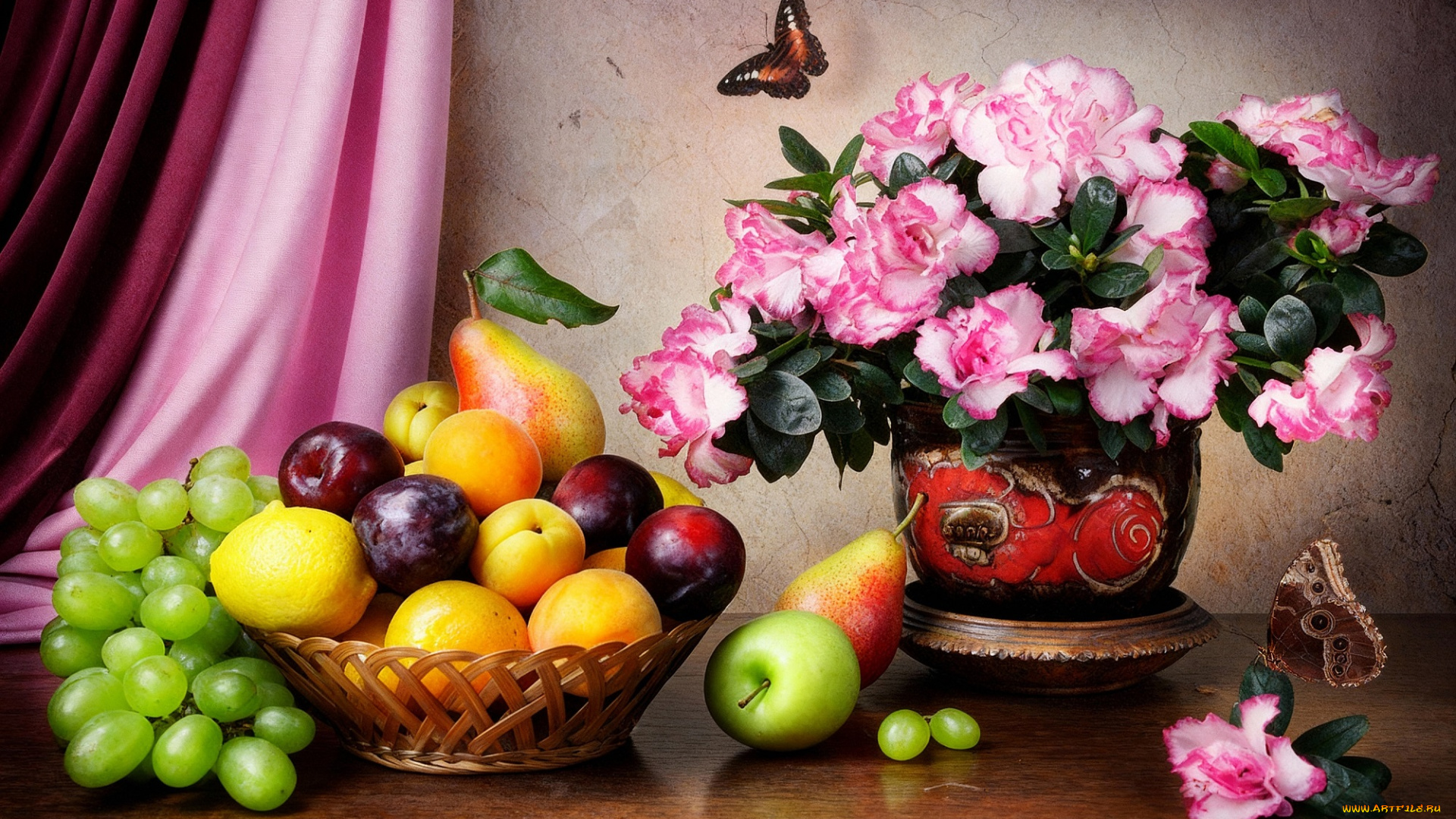 рисованное, еда, натюрморт