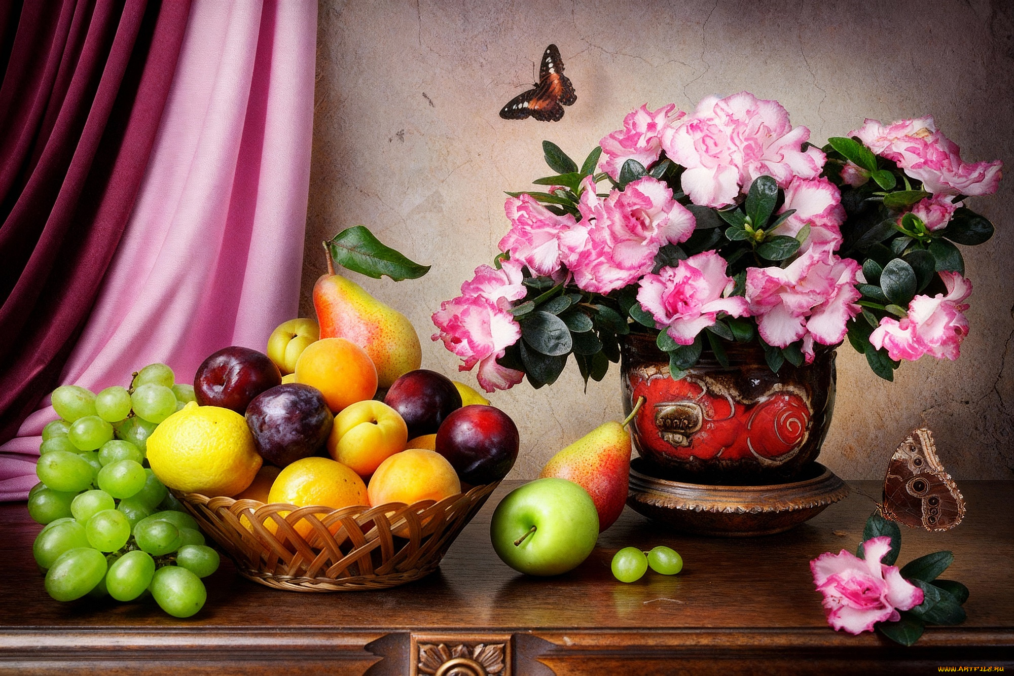 рисованное, еда, натюрморт