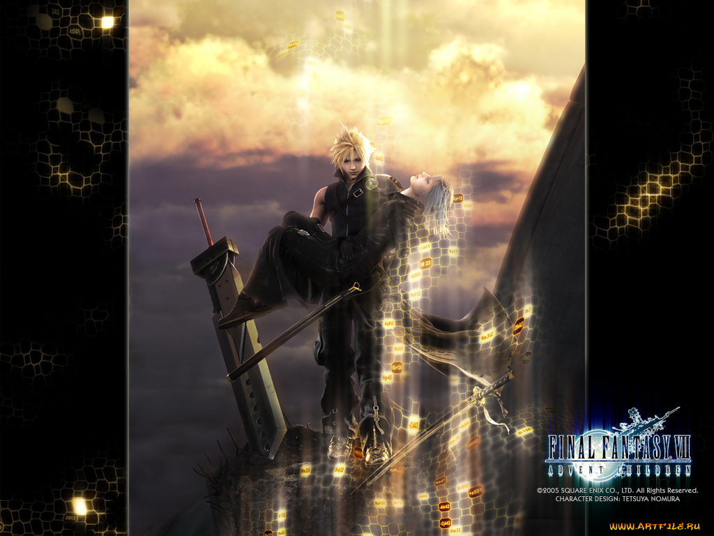 видео, игры, final, fantasy, vii, advent, children