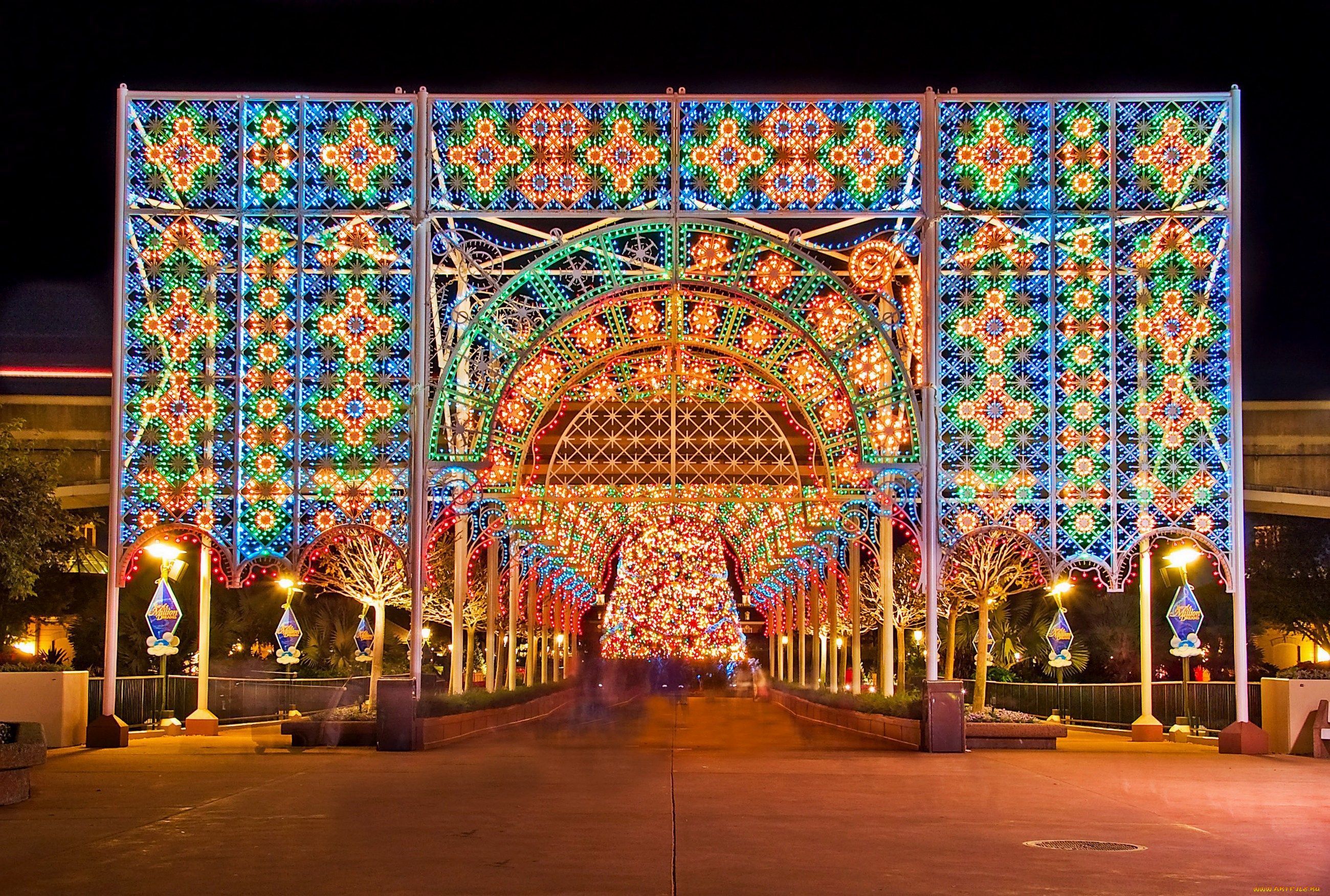 разное, иллюминация, огни