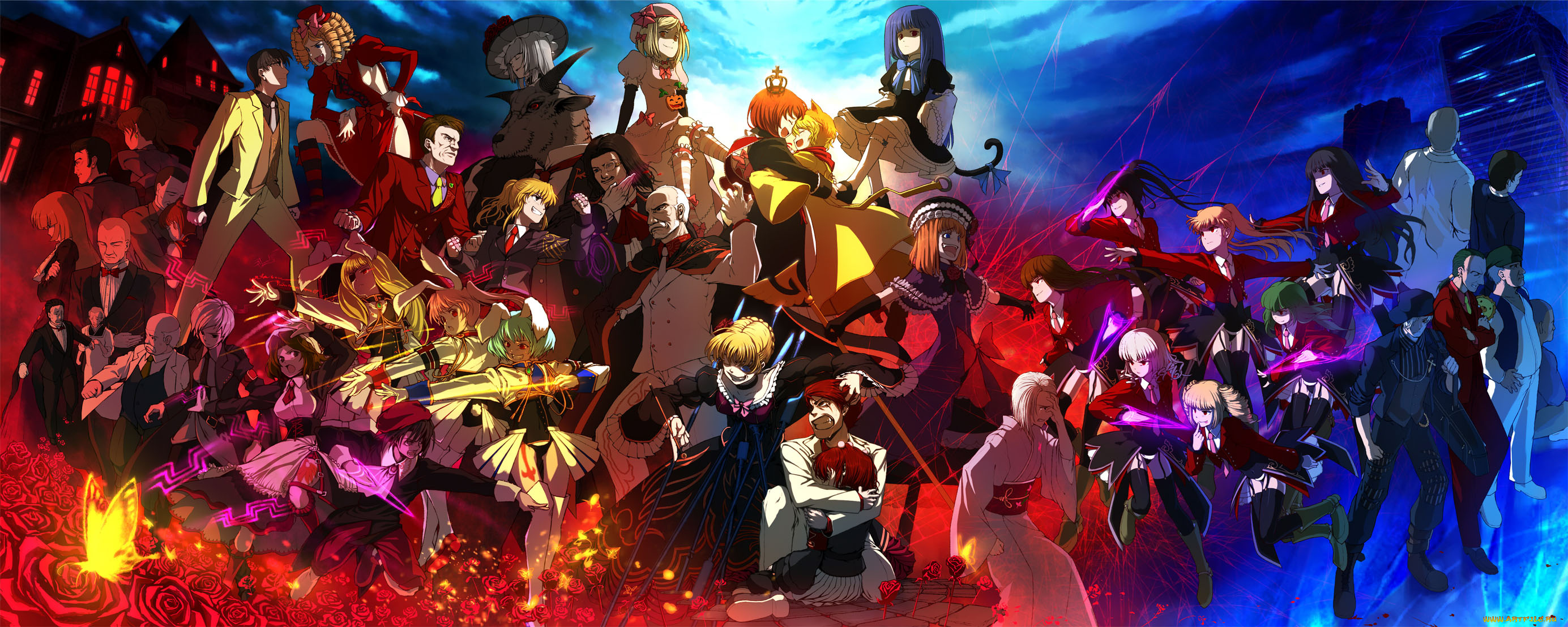 аниме, umineko, no, naku, koro, ni, персонажи