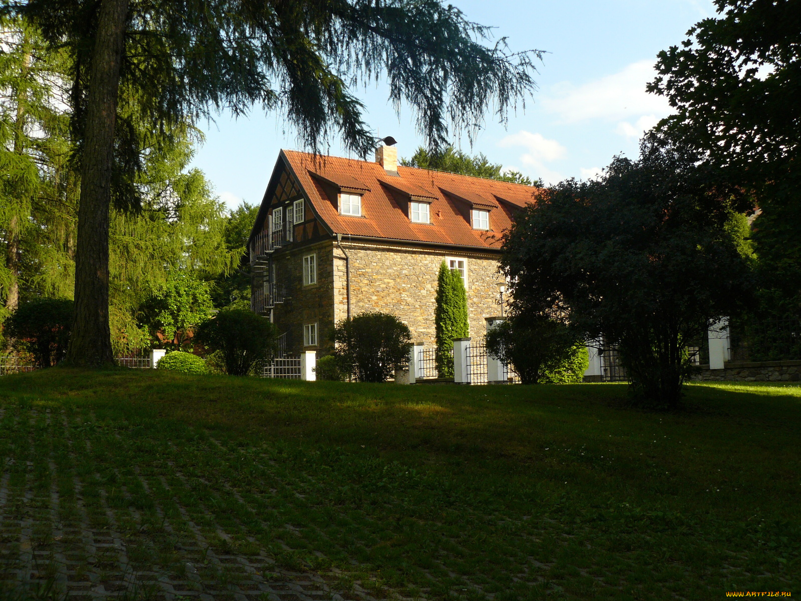 разное, сооружения, постройки, дом, деревья, кусты