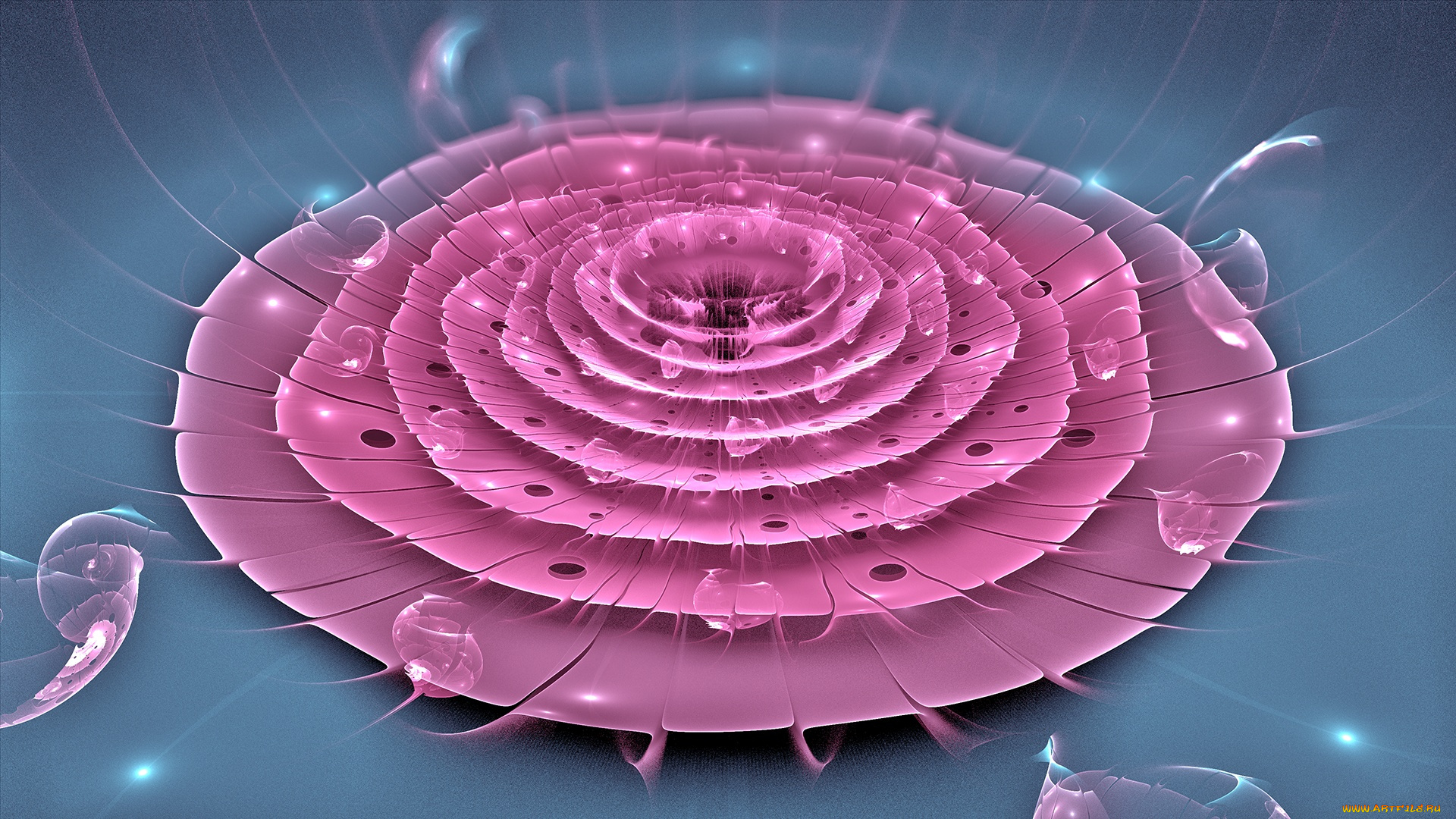 3д, графика, fractal, фракталы, цвет, узор, линии, изгибы, фон