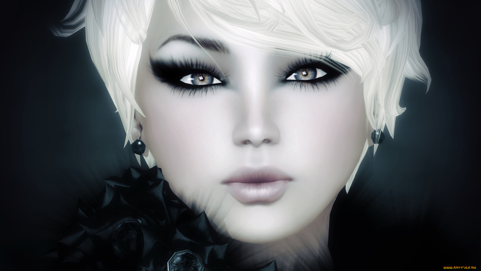 3д, графика, portraits, портрет, глаза, стрижка, девушка