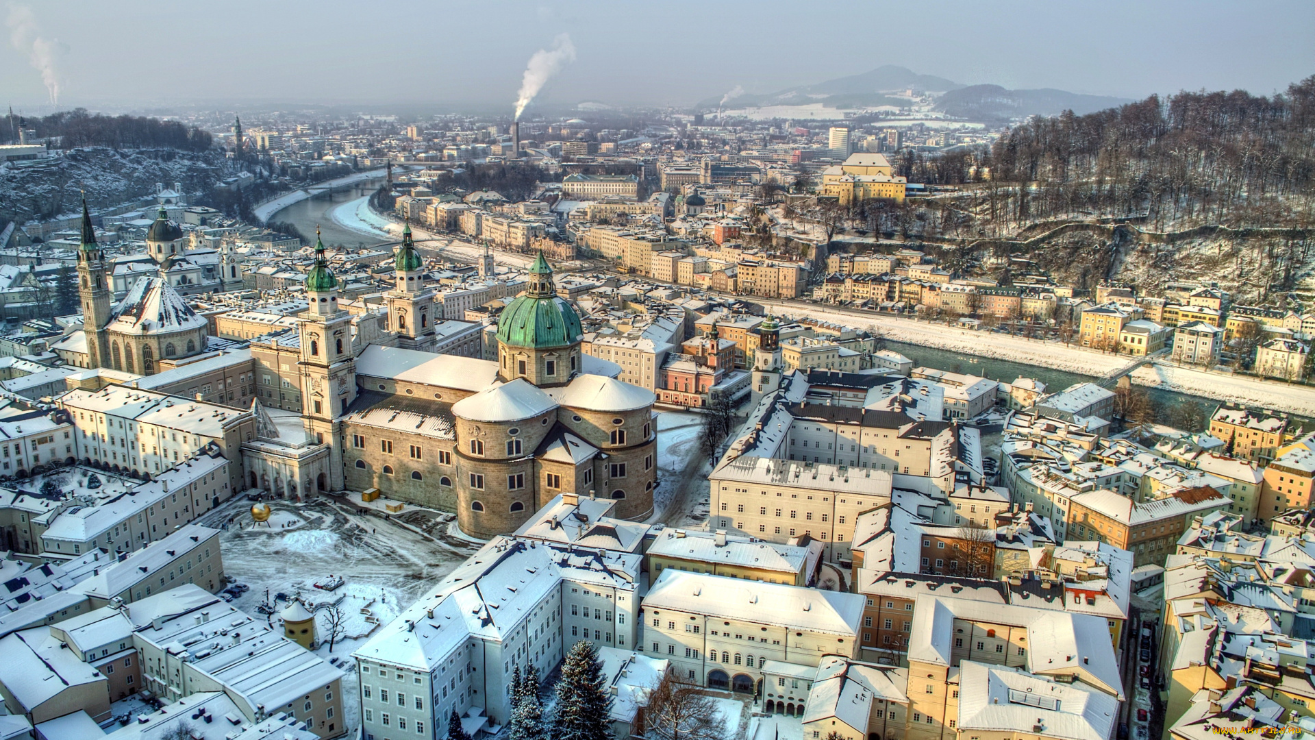 австрия, зальцбург, города, зима, снег