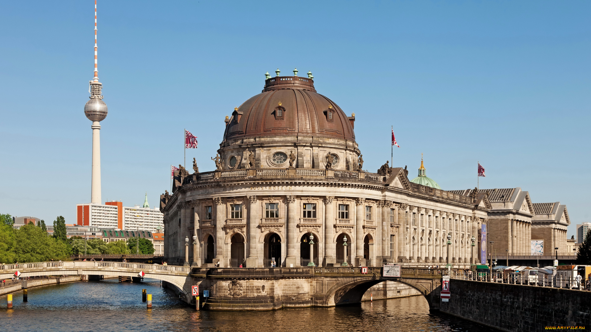 berlin, bode, museum, города, берлин, германия, мост, музей