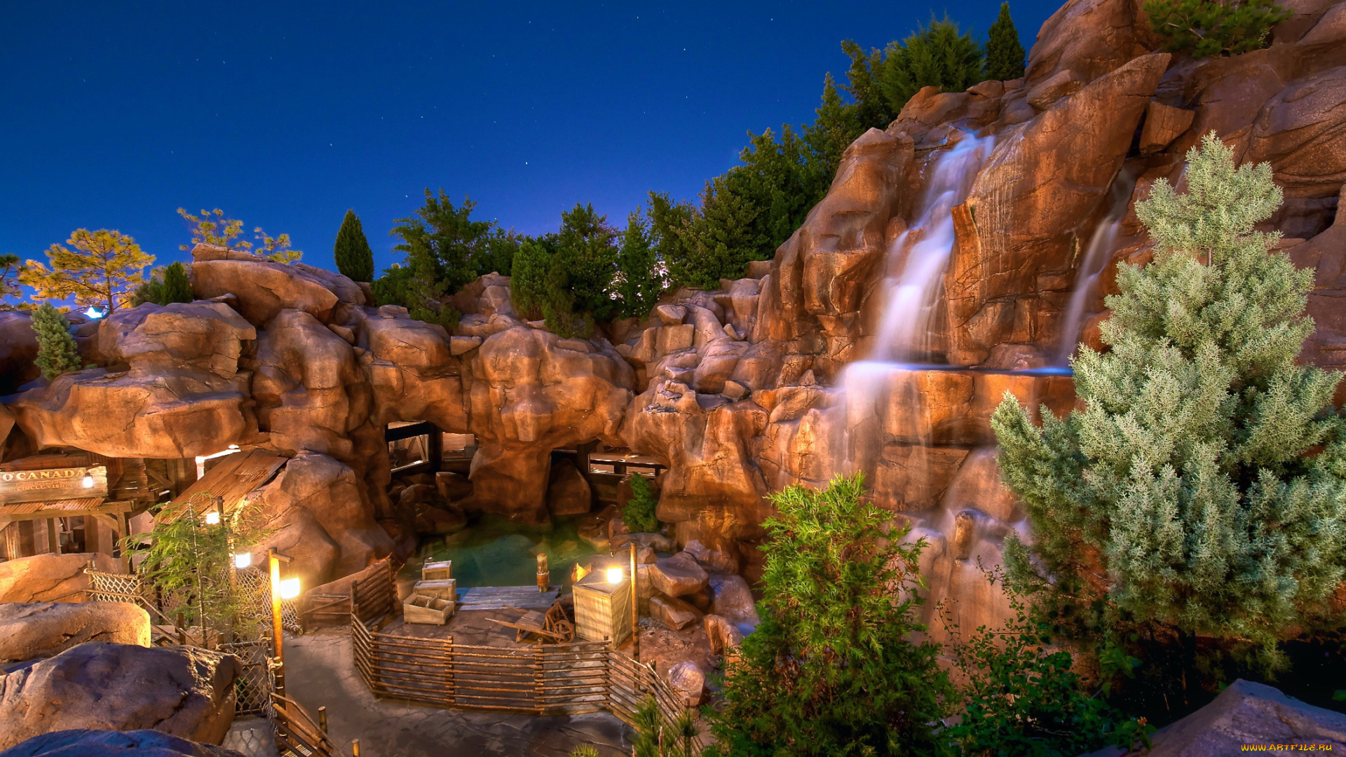 california, disneyland, природа, водопады, парк