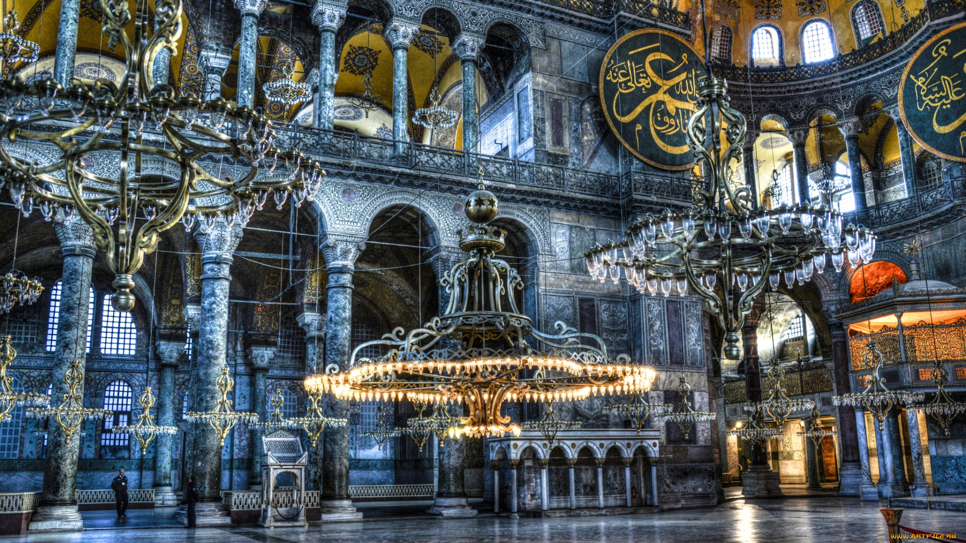 интерьер, убранство, роспись, храма, мечеть, люстры