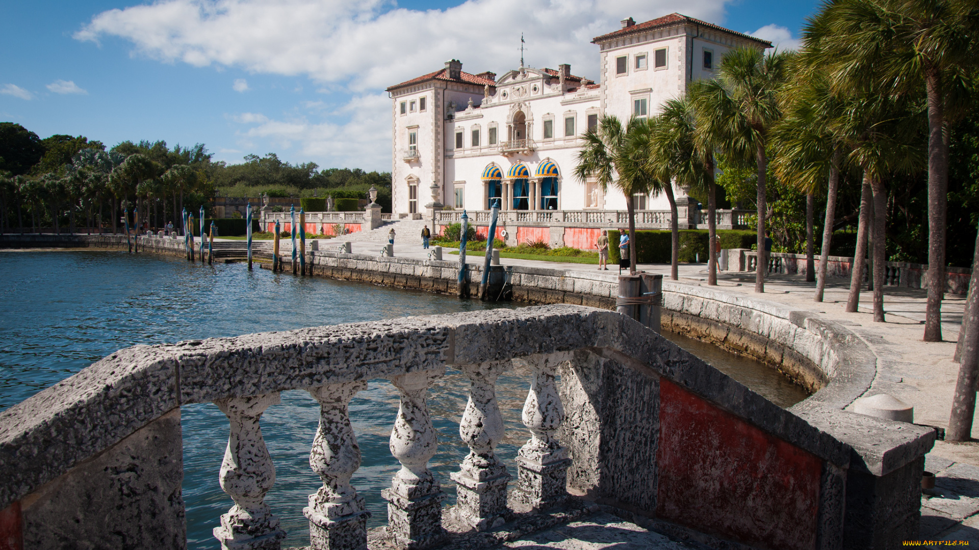 villa, vizcaya, miami, florida, города, здания, дома, пальмы, флорида, майами, вилла, вискайя, museum, and, gardens