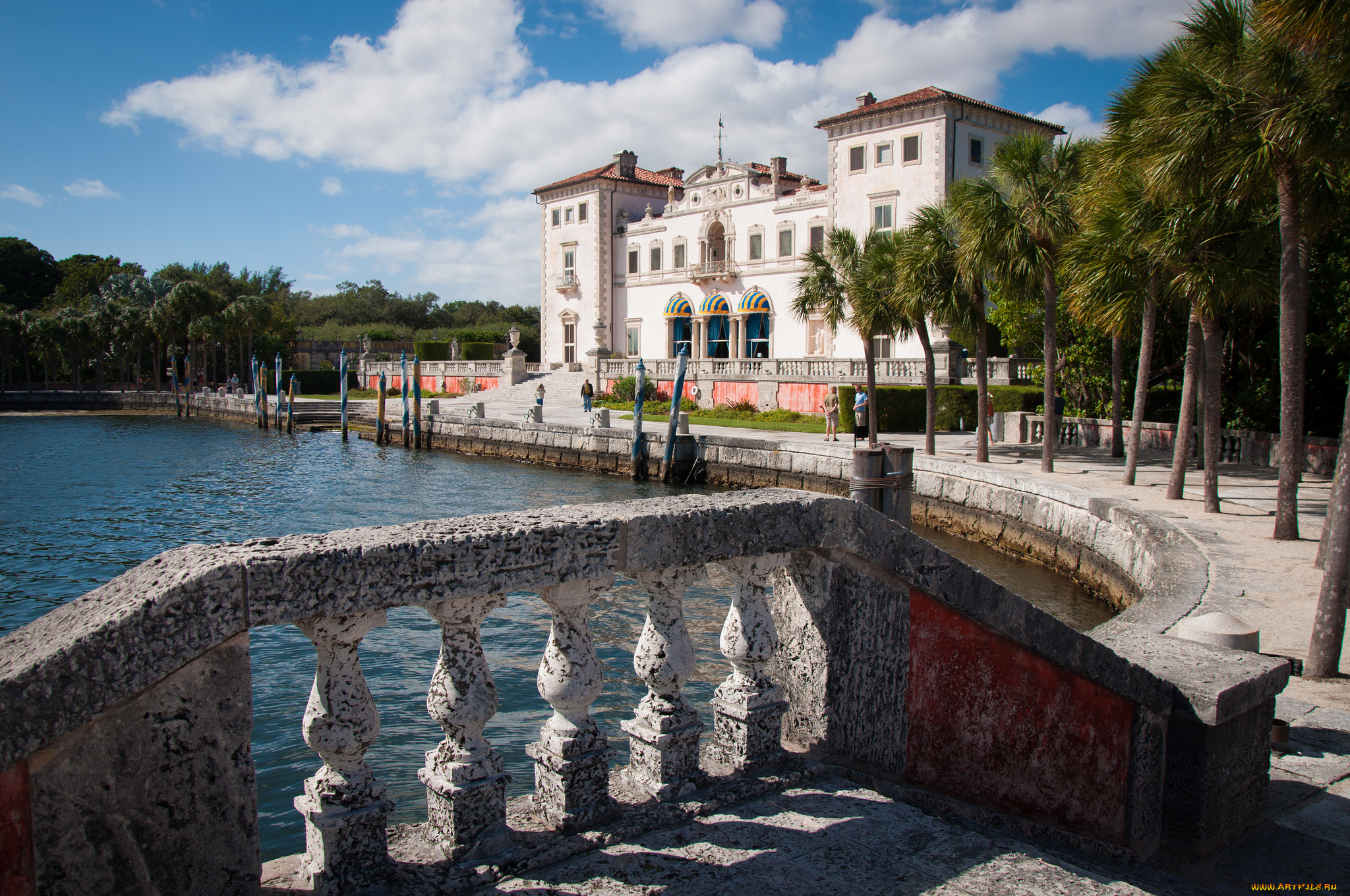 villa, vizcaya, miami, florida, города, здания, дома, пальмы, флорида, майами, вилла, вискайя, museum, and, gardens