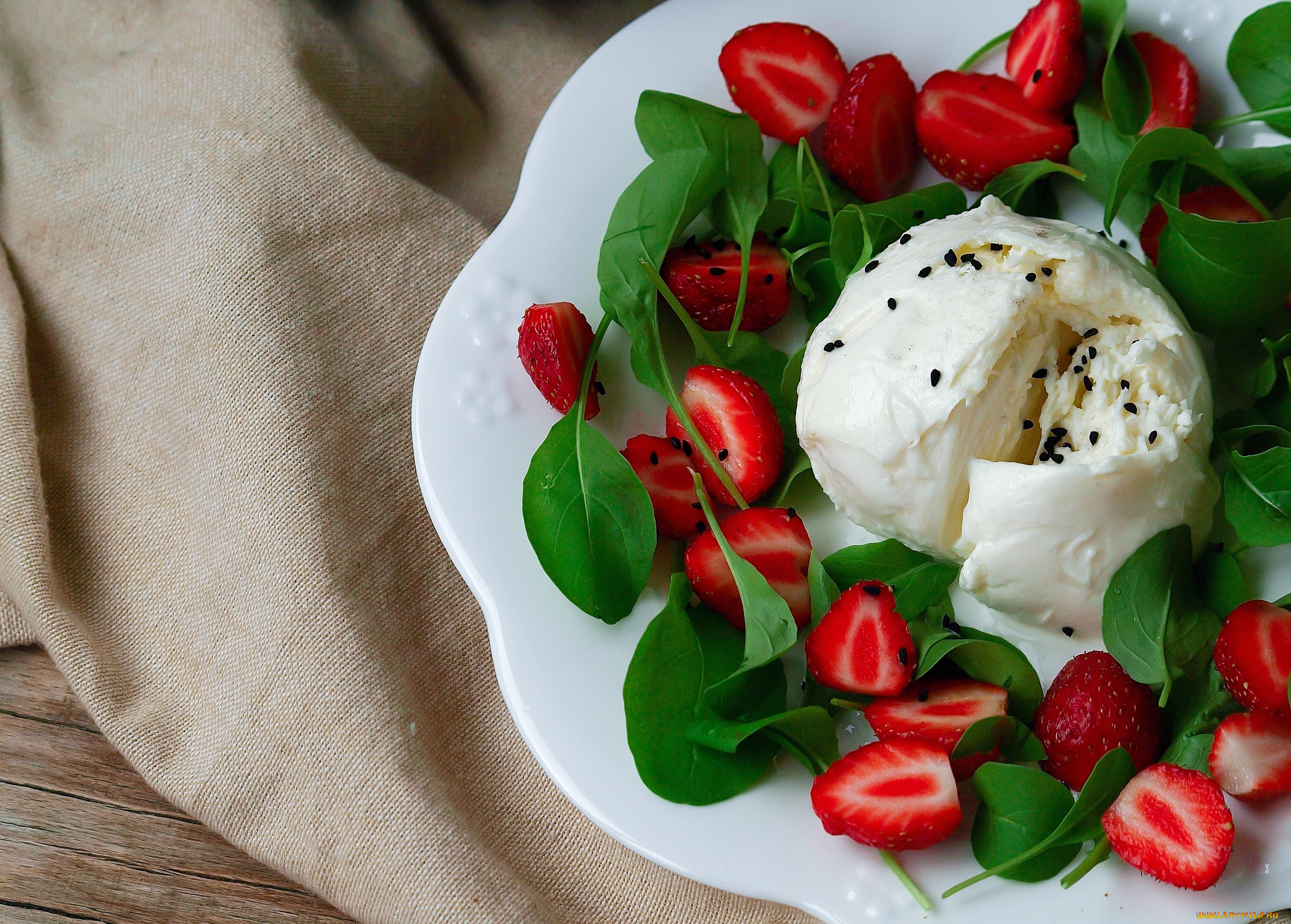 еда, мороженое, десерты, клубника