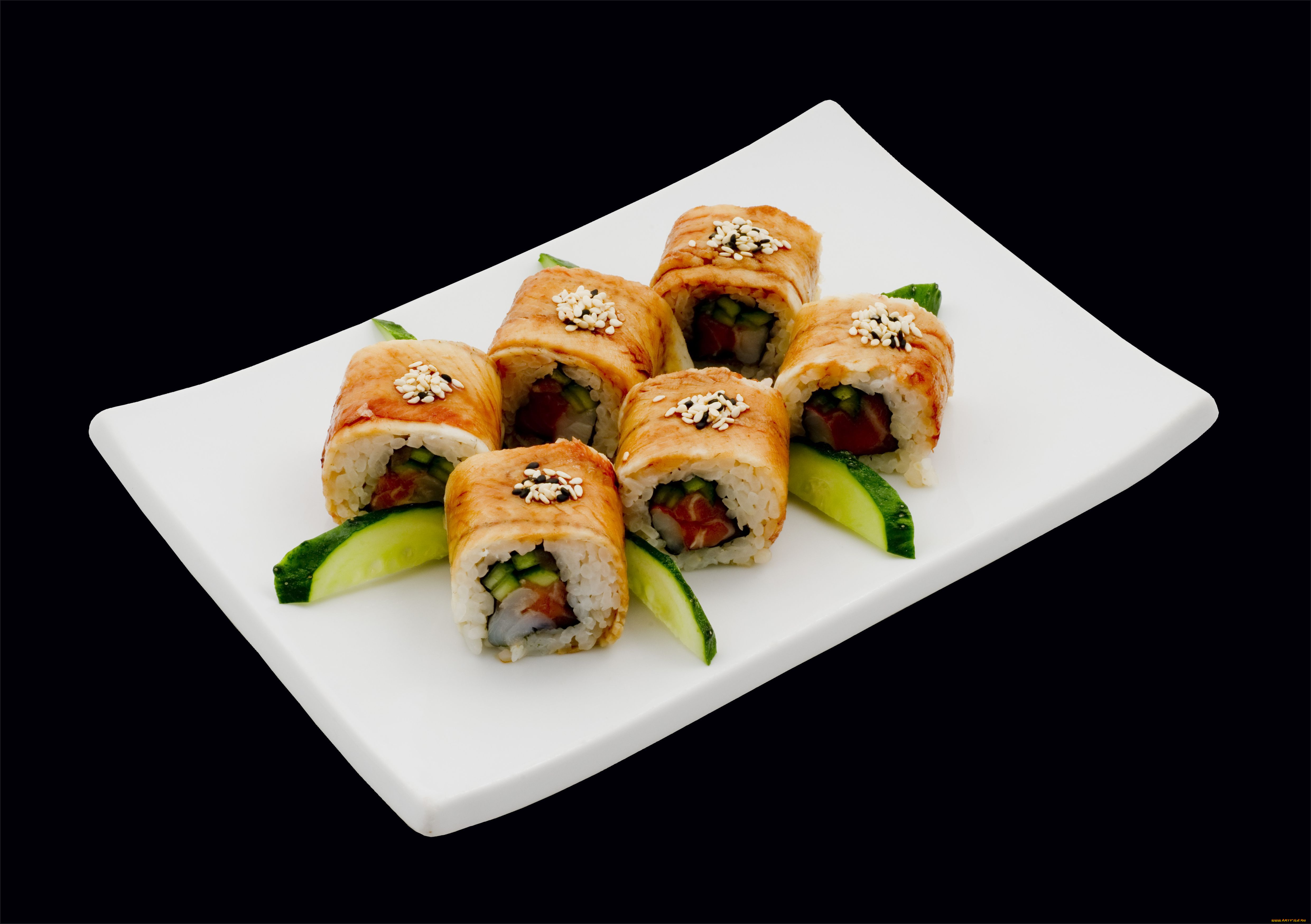 sushi, еда, рыба, морепродукты, суши, роллы, огурцы, поднос