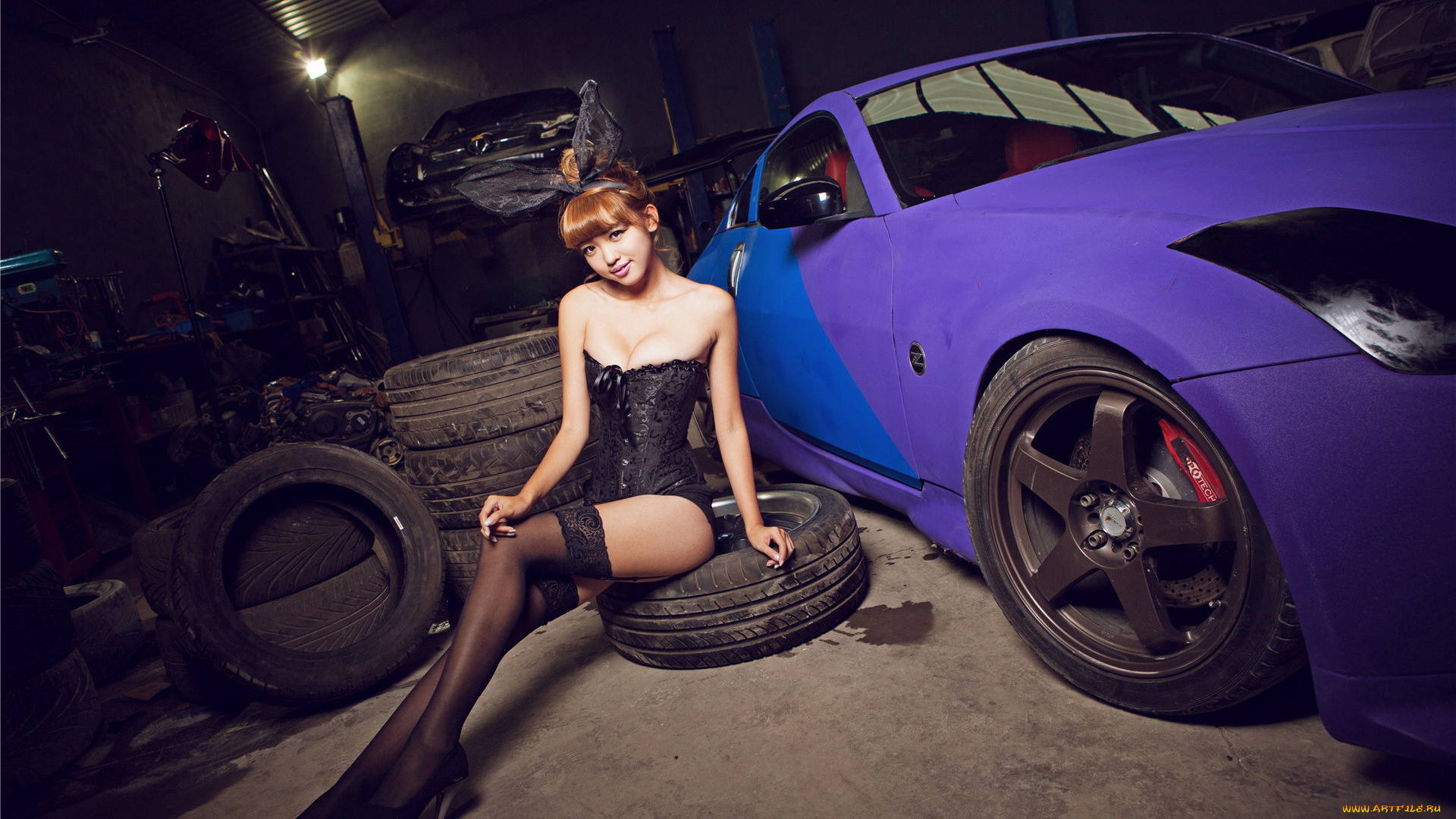 автомобили, авто, с, девушками, девушка, автомобиль, азиатка