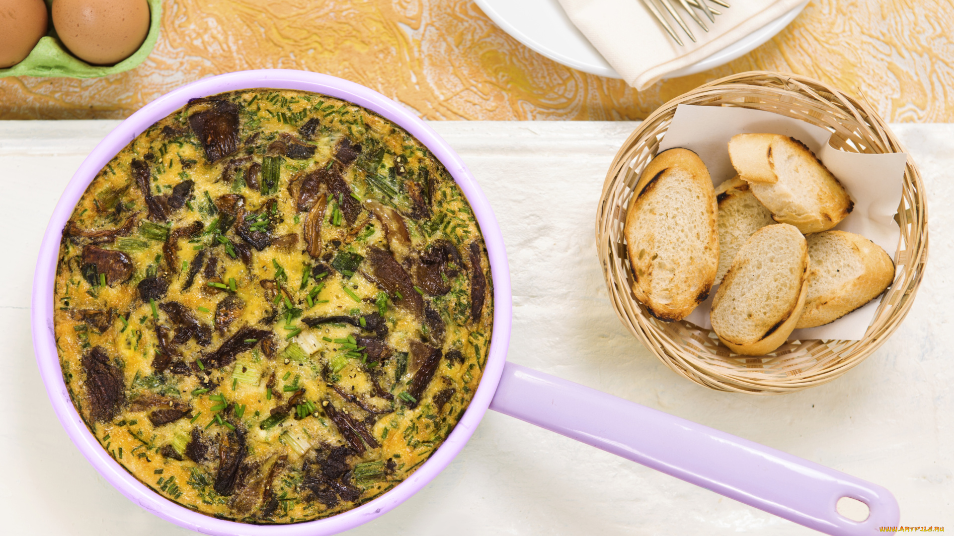 еда, грибы, , грибные, блюда, гренки, грибная, запеканка