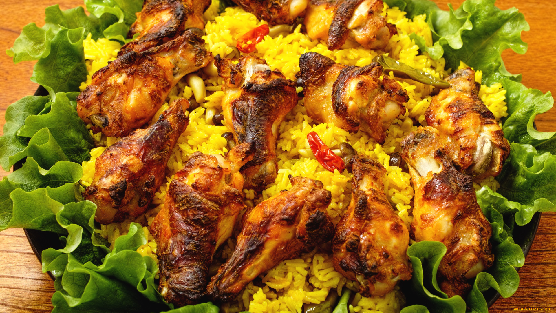еда, мясные, блюда, рис, курятина