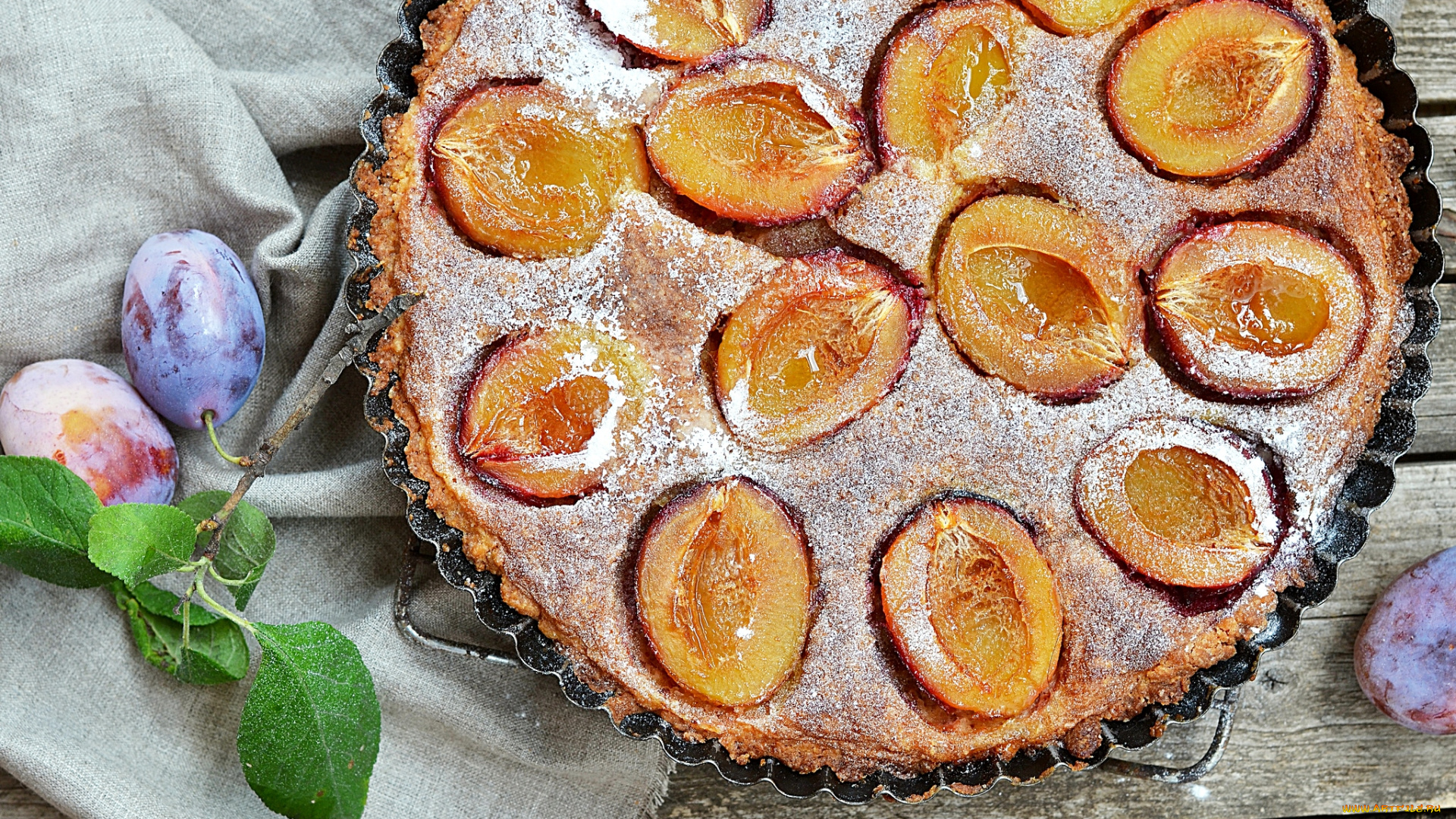 еда, пироги, сливовый, пирог