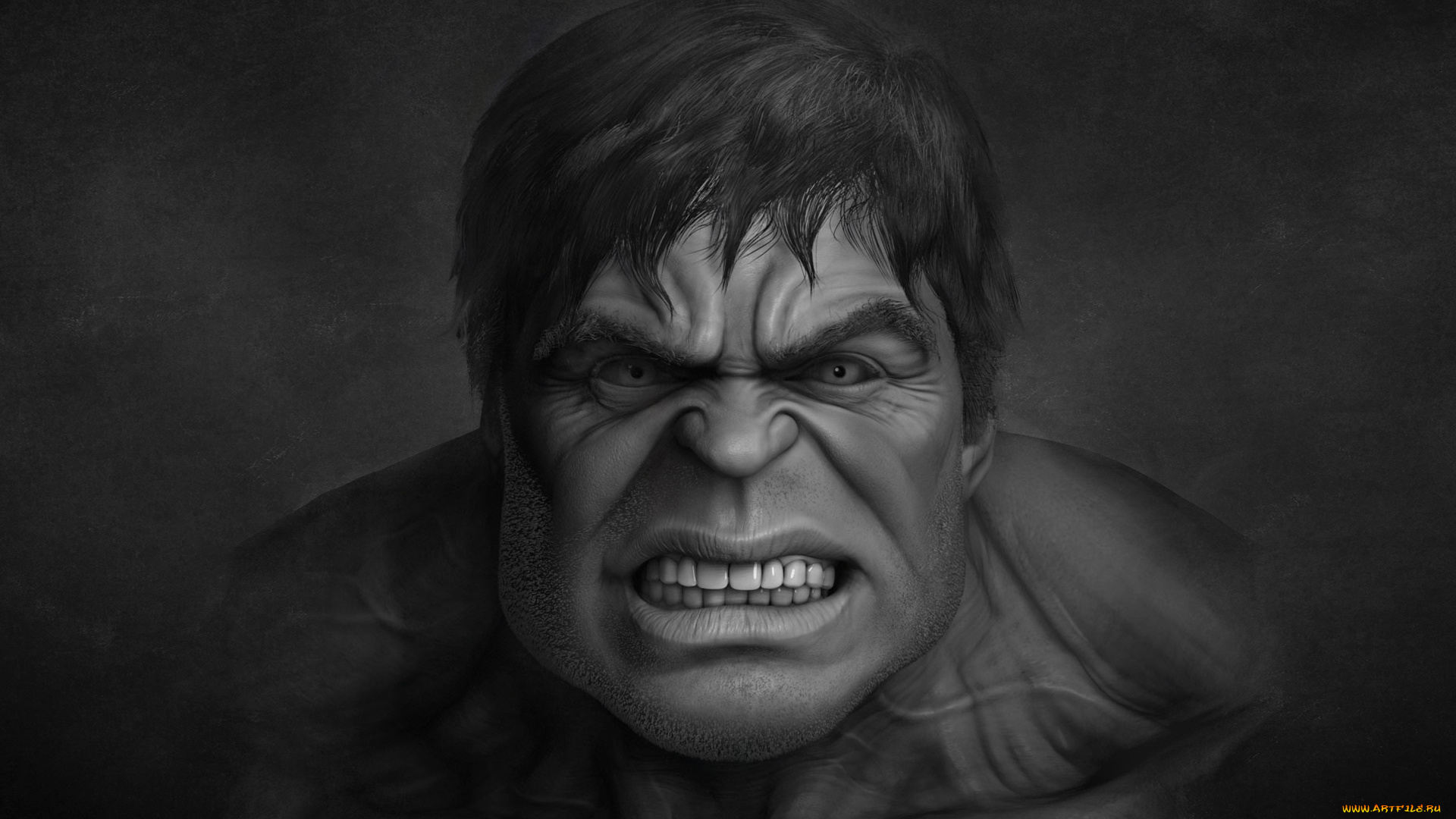 hulk, фэнтези, существа, комикс, черно-былый, халк