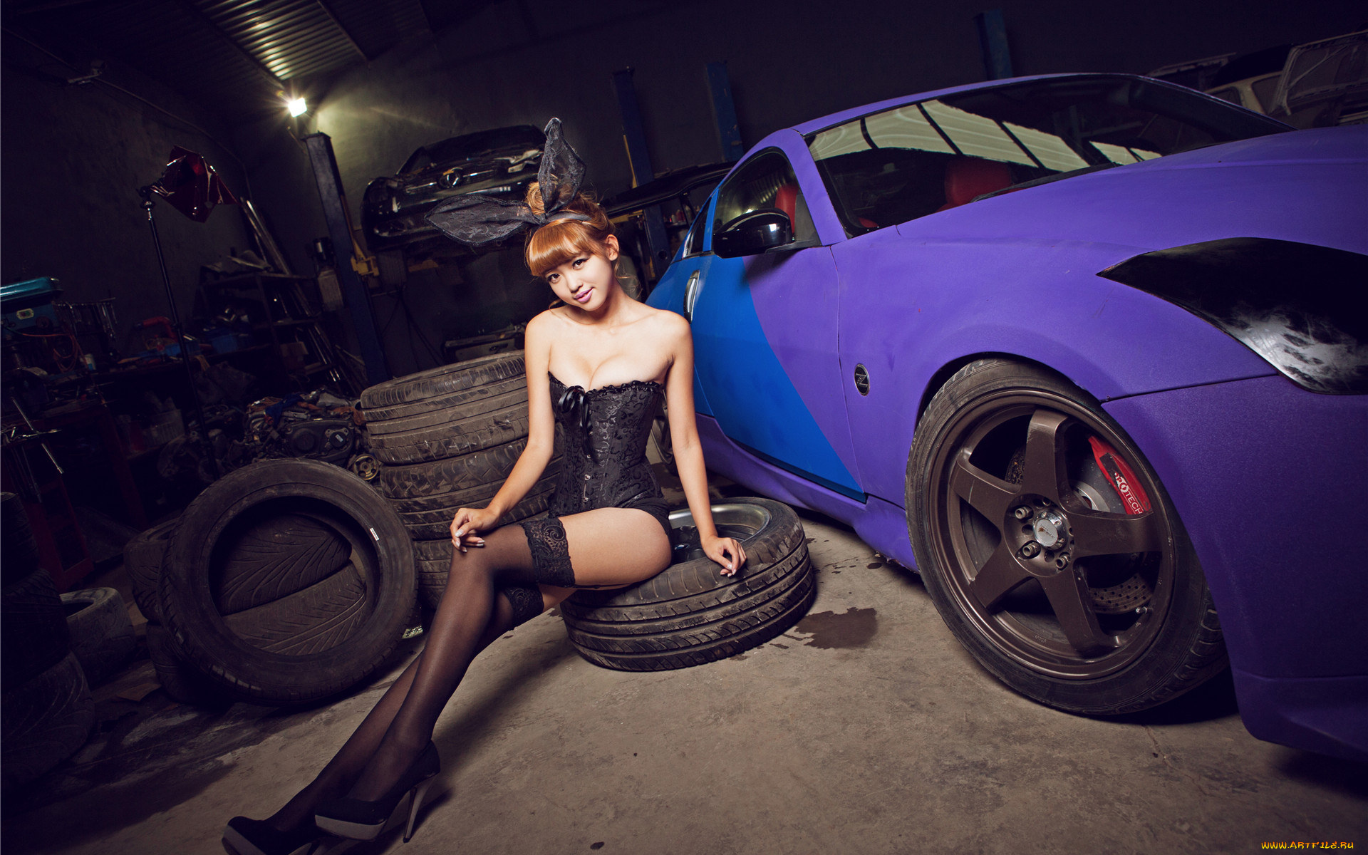 автомобили, авто, с, девушками, девушка, автомобиль, азиатка