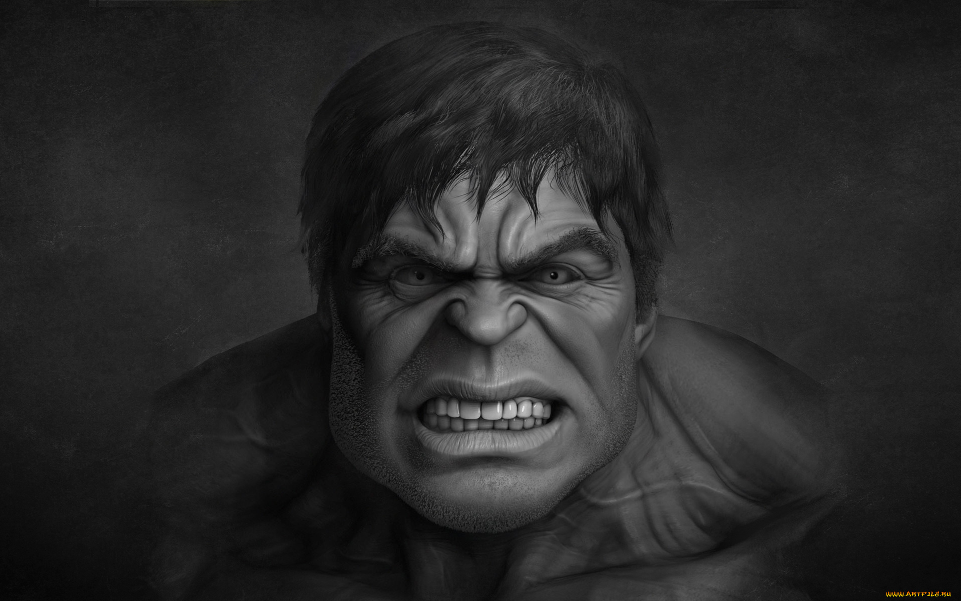 hulk, фэнтези, существа, комикс, черно-былый, халк