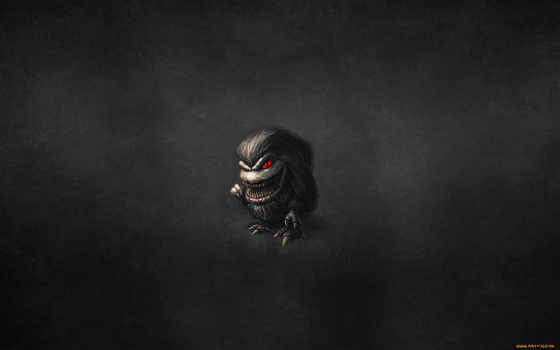 зубастики, фэнтези, существа, мохнатый, пришелец, critters, красные, глаза