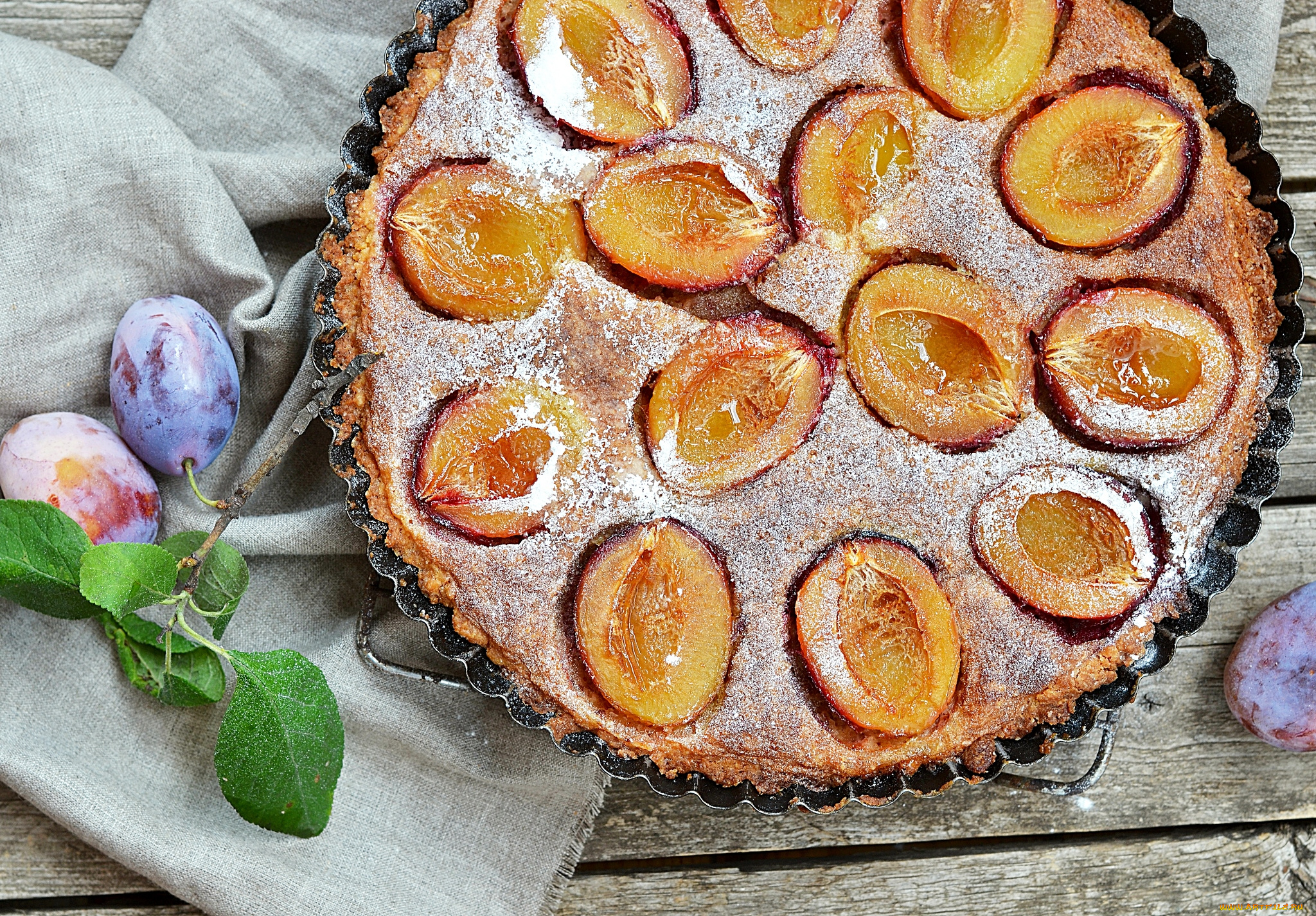 еда, пироги, сливовый, пирог
