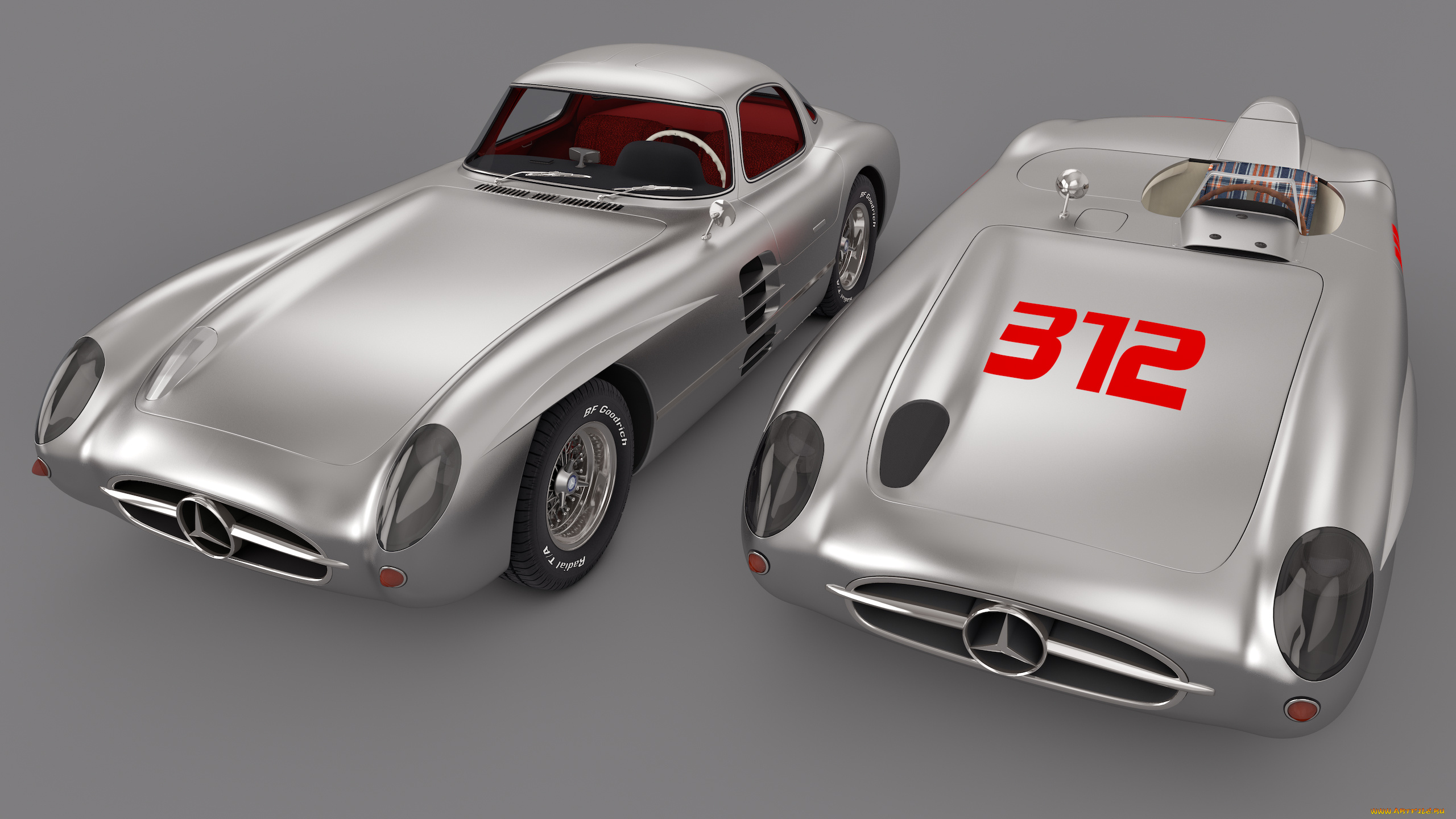 автомобили, 3д, 1955, mercedes-benz, 300, slr