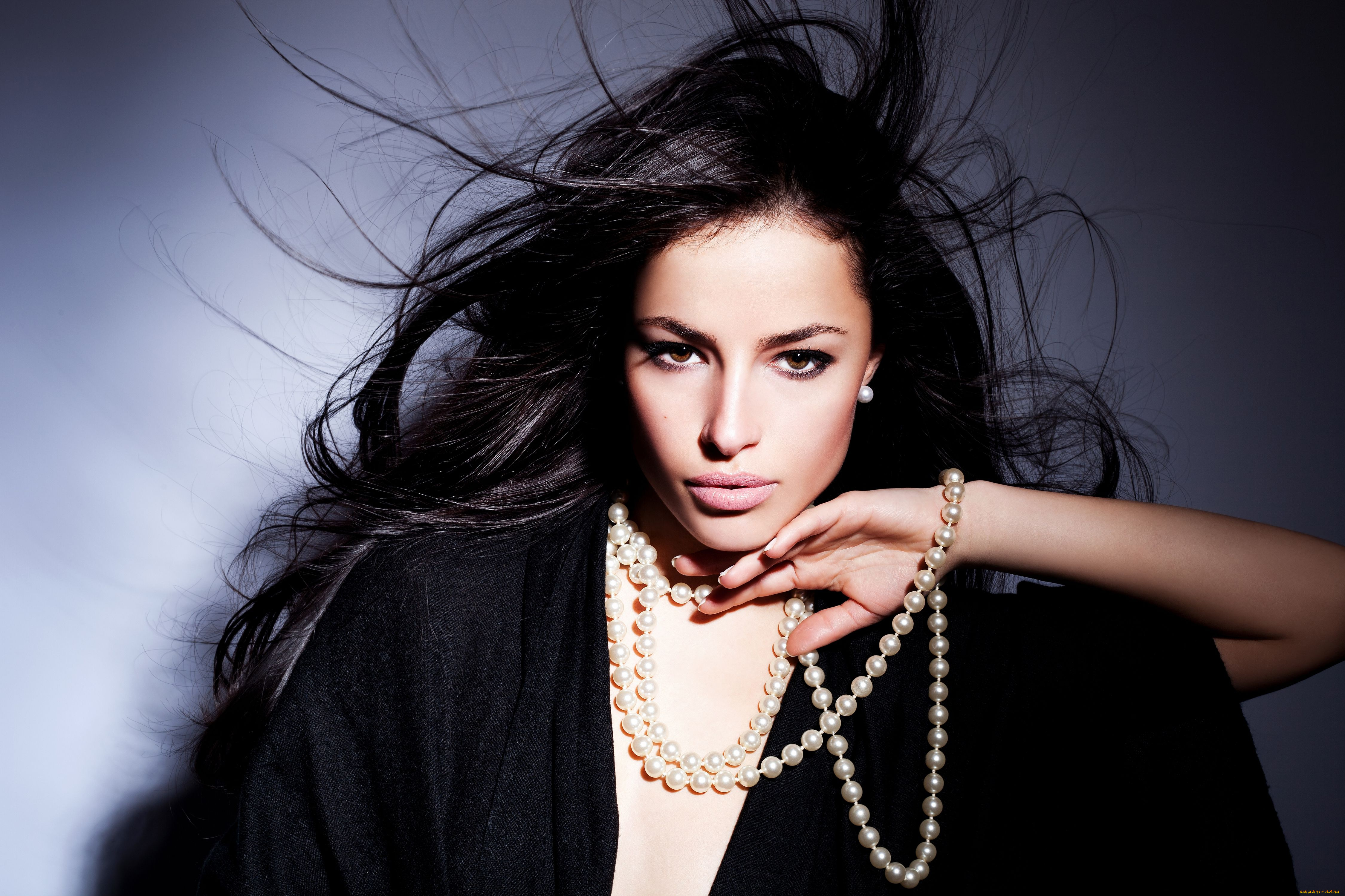 девушки, -unsort, , креатив, бусы, взгляд, волосы