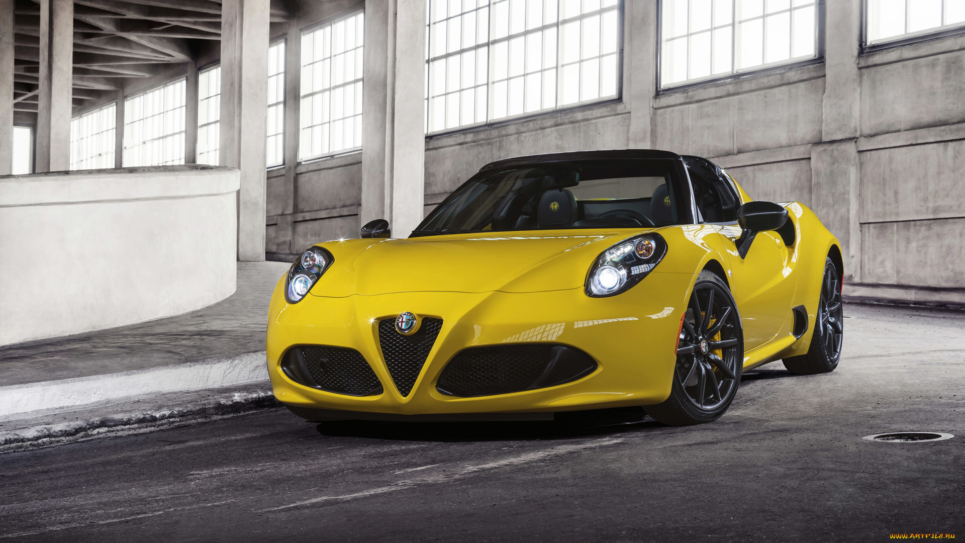 автомобили, alfa, romeo, 4c, alfa, romeo, желтый, 960, us-spec, spider, 2015г