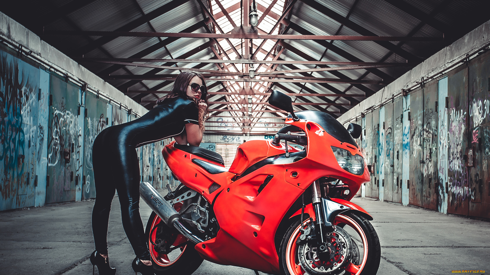 мотоциклы, мото, с, девушкой, bike, woman