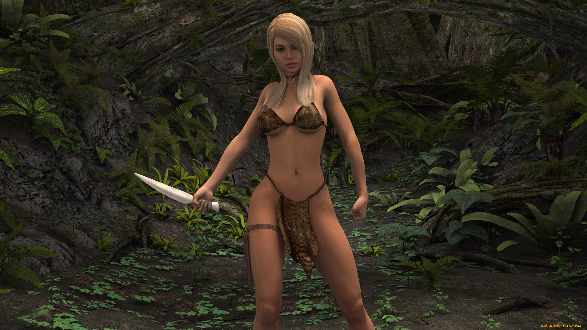 3д, графика, фантазия, , fantasy, нож, фон, взгляд, девушка