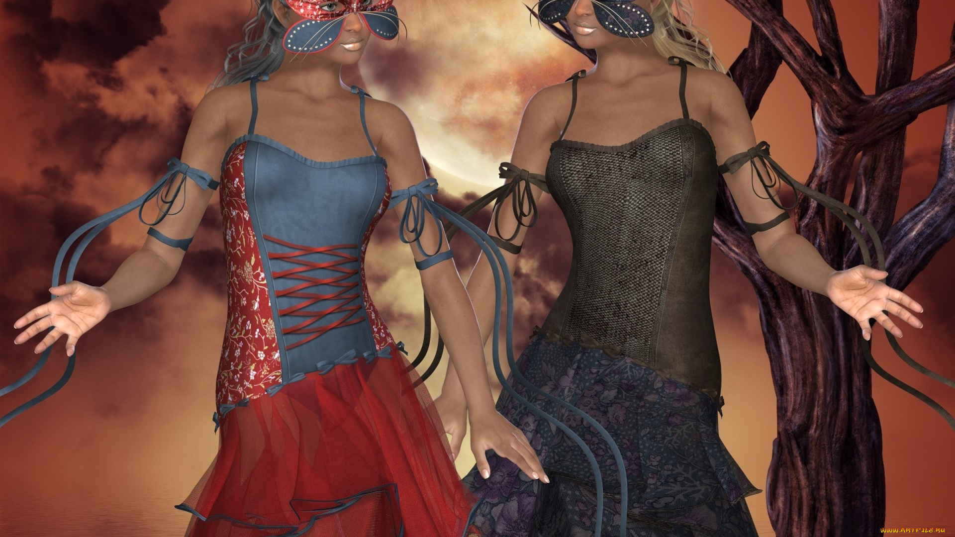 3д, графика, люди, , people, фон, взгляд, девушки